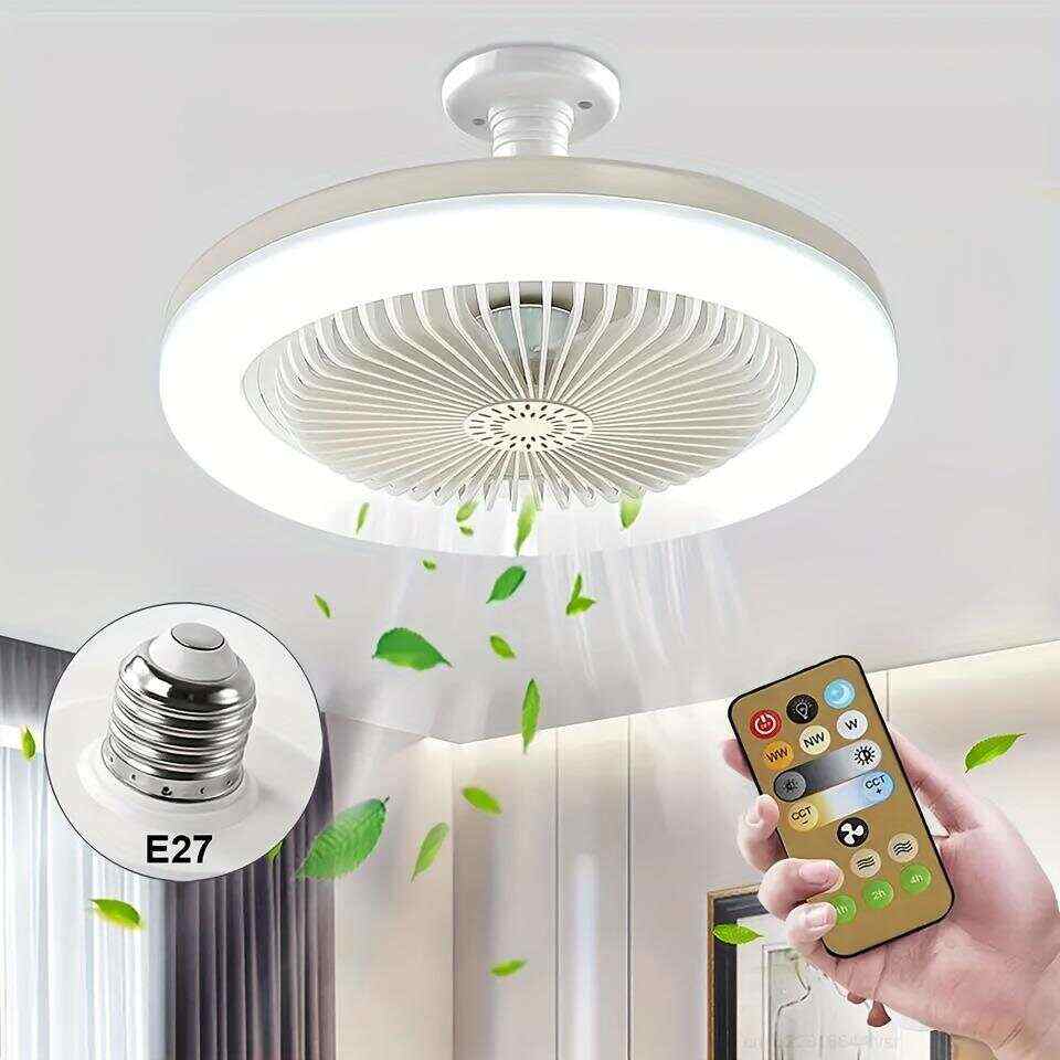 Fan Lamp E27 Screw Connection Fan Bedroom Lamp Household Stepless Integrated Fan Lamp