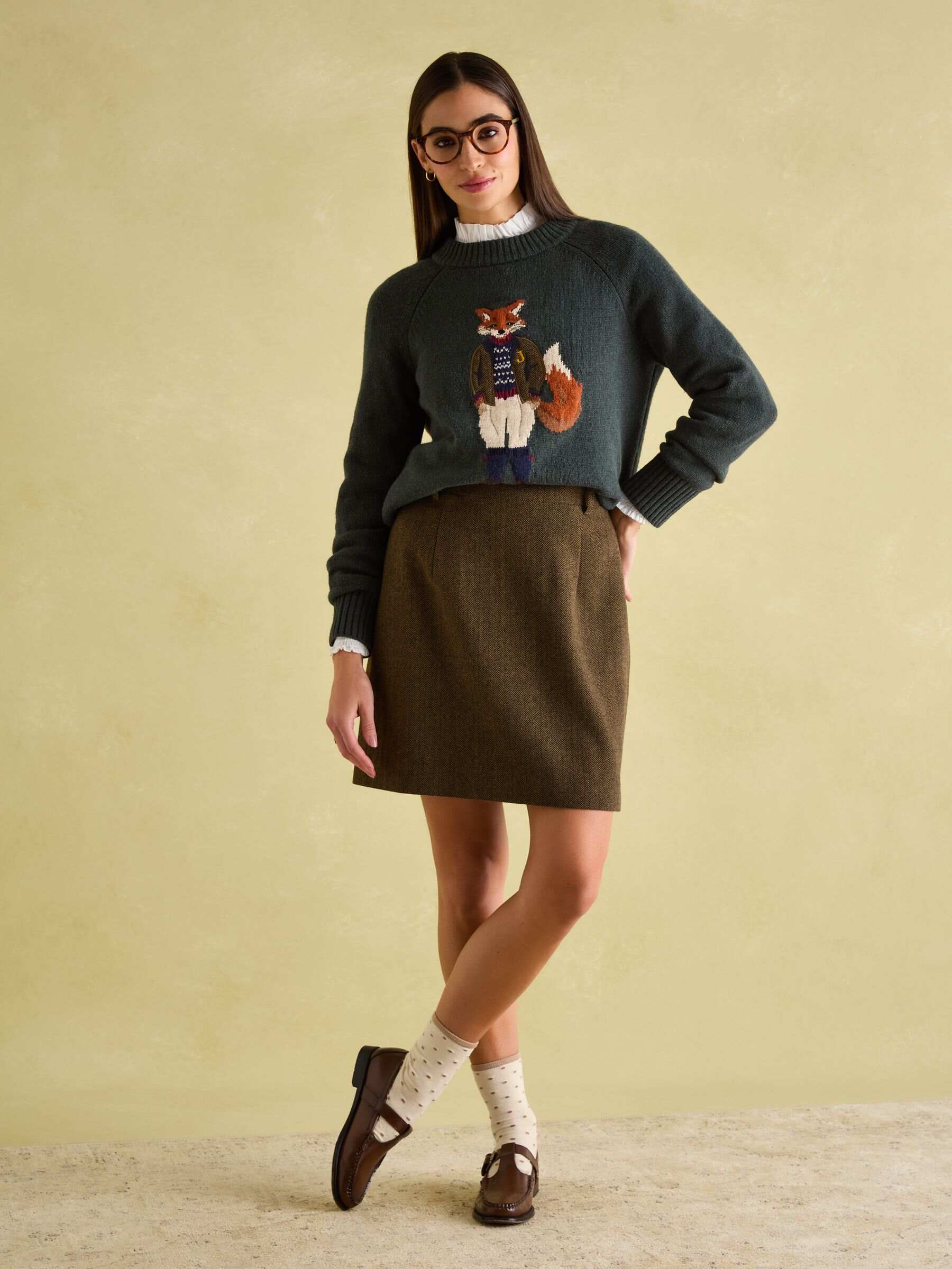 Bramble Brown Tweed Skirt