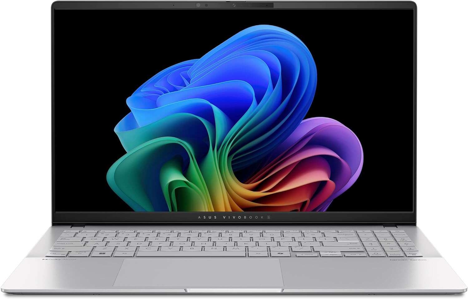 ASUS Vivobook S 15 laptop; Copilot+ PC, 15.6” 3K 120Hz OLED Display, Qualcomm Snapdragon X Elite X1E-78-100 12-Core Processor, 16GB RAM, 1TB SSD, Windows 11 Home, Cool Silver, S5507QAD-PS96