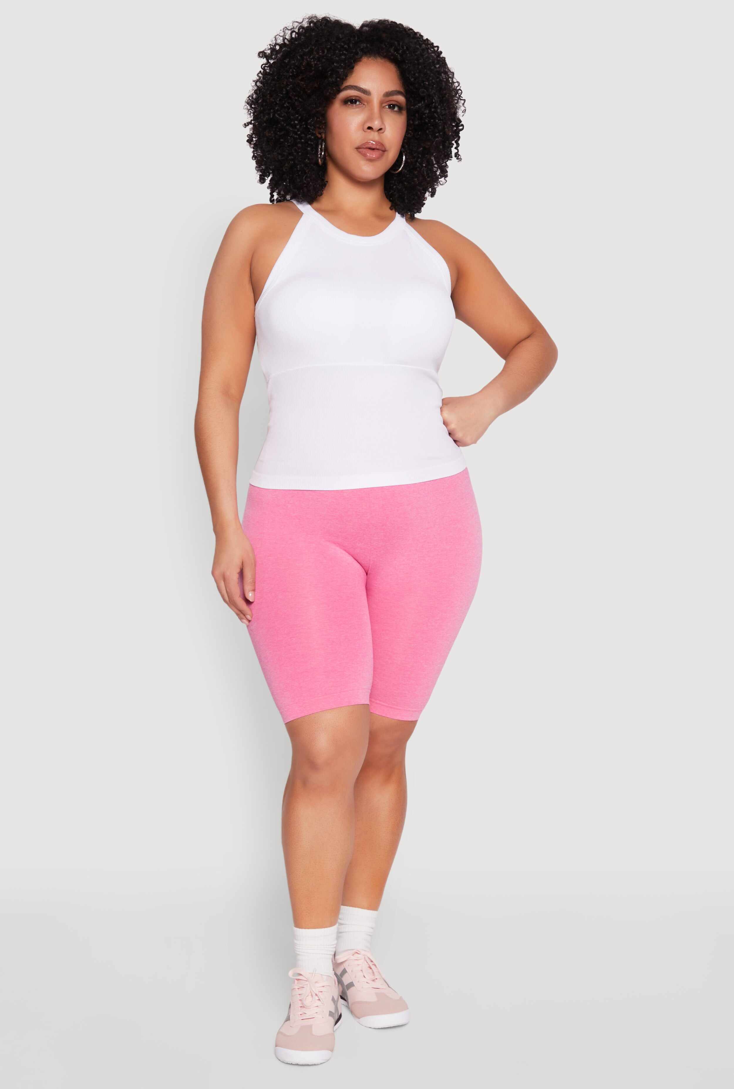 Plus Size Seamless High Waist Bike Shorts