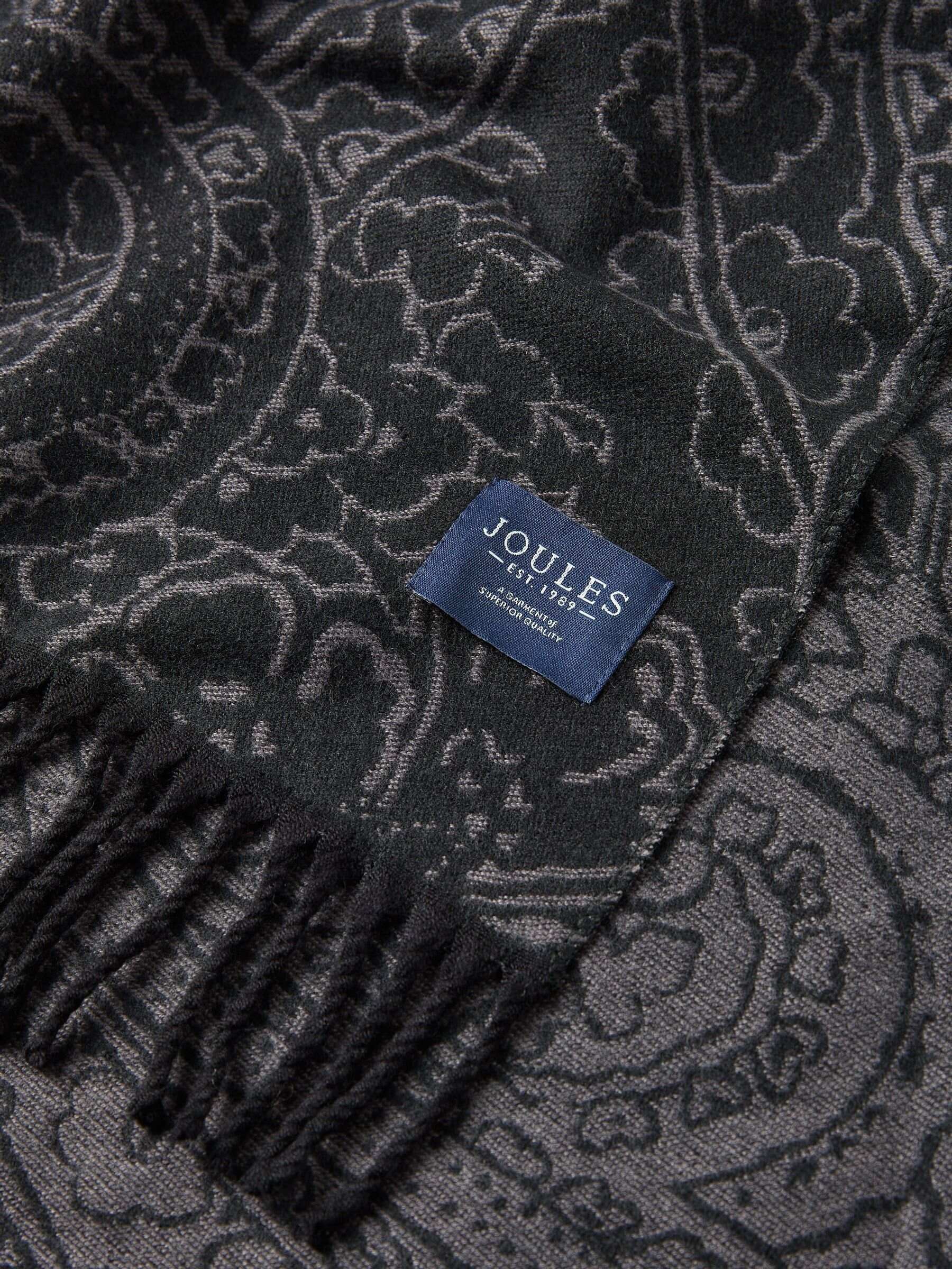 Elissa Black & Grey Double-Sided Jacquard Scarf