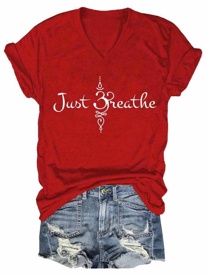 Women's Just Breathe Print T-shirt