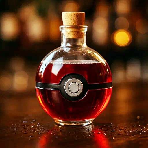 Pokemon ball wine bottle