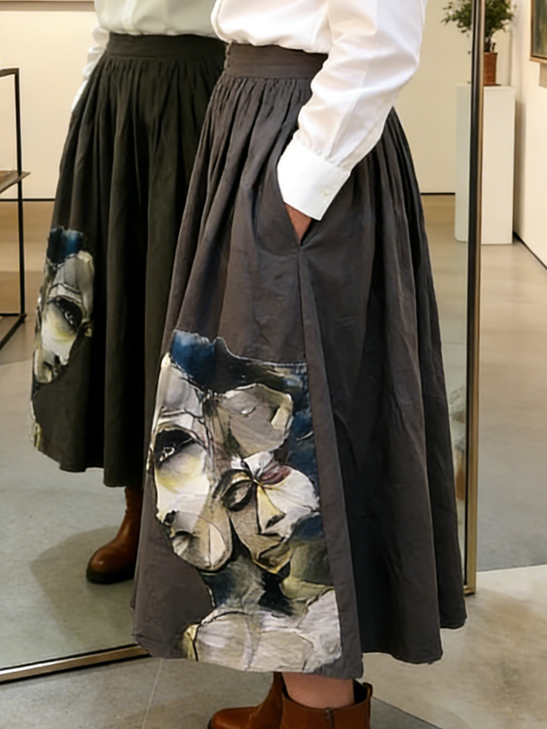 🔥Summer Arrivals🌟Artistic Portrait Print Cotton Skirt