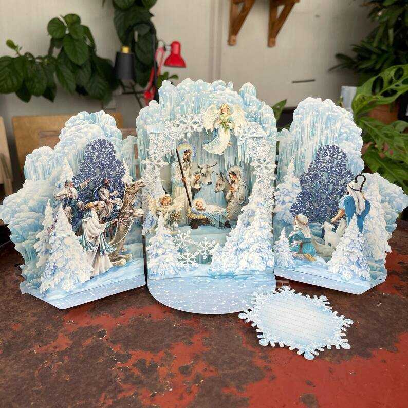 Winter Wonderland Nativity Pop-Up Christmas Card
