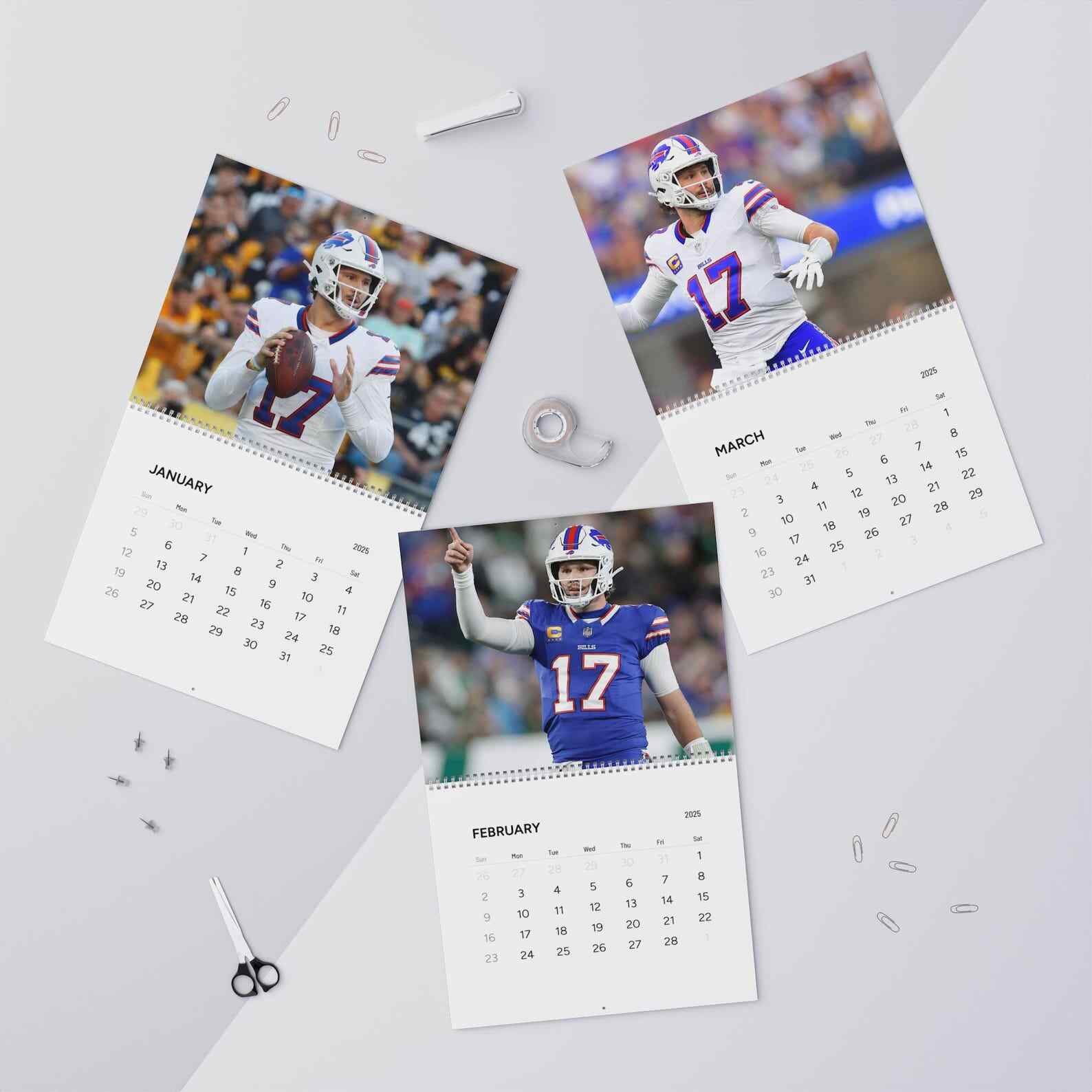 Josh Allen 2025 Wall Calendar - Celebrate Football's Rising Star All Year