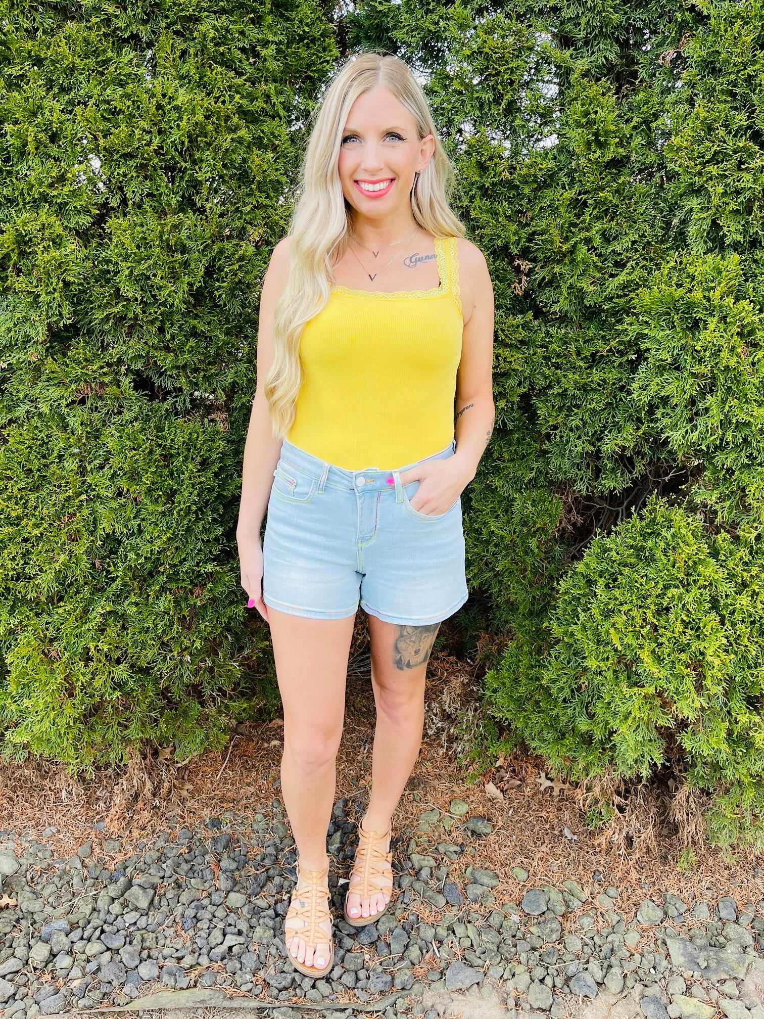 PLUS/REG Make Me Happy Rainbow Thread Shorts