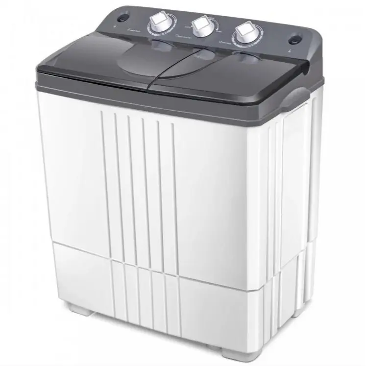 Portable Washing Machine, 13/20/26lbs Mini Twin Tub Washing Machine w/Drain Pump, Semi Automatic Compact Washer & Sipnner, Portable Washer Dryer Combo for Apartments Dorms RV Camping