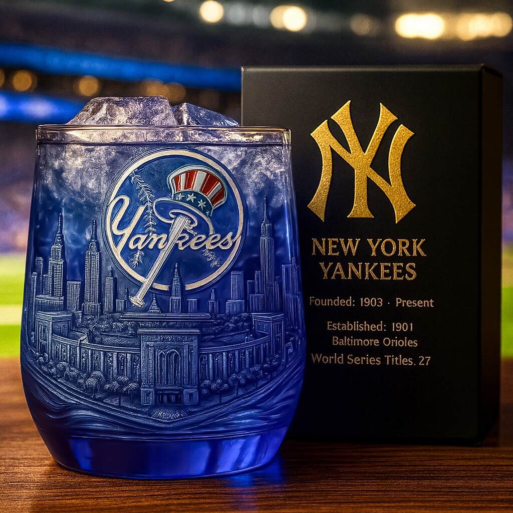 New York Yankees Whiskey Glass