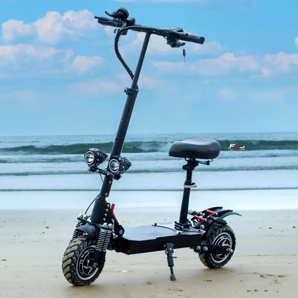 (🔥Limited Time Sale) T4 10inch 2400W E Scooter with Off Road Tire Foldable Dual Motor Electric scooter