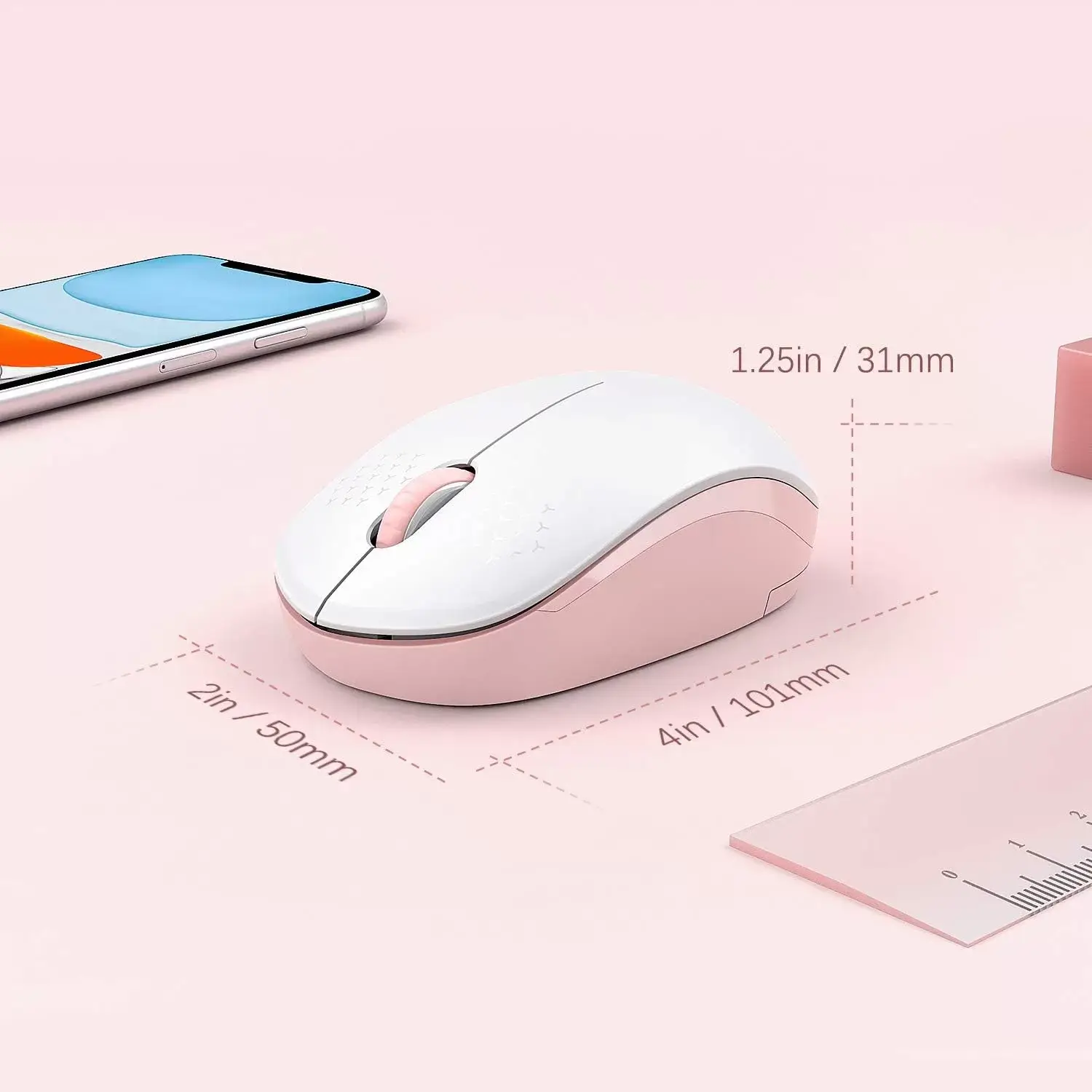 seenda Wireless Mouse, 2.4G Noiseless Mouse with USB Receiver - Portable Computer Mice for PC, Tablet, Laptop with Windows System - Mint Green