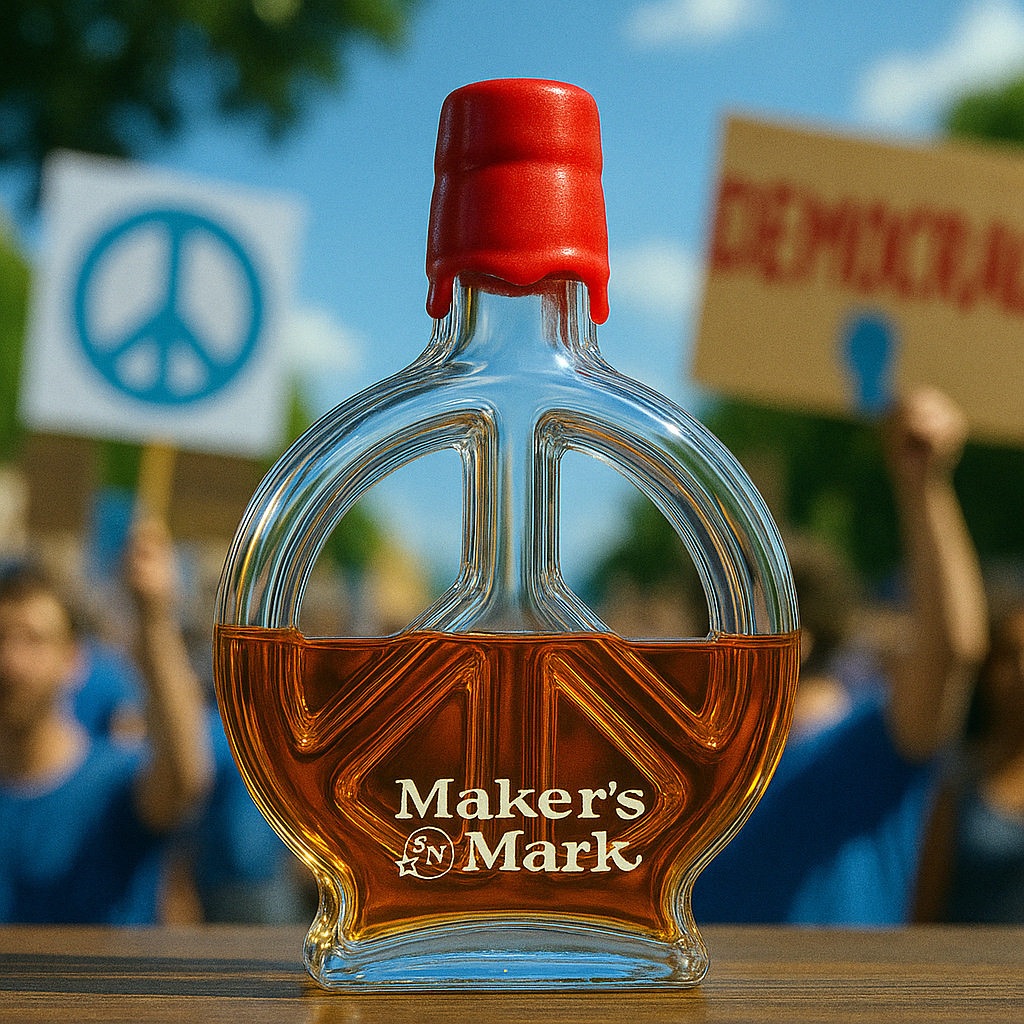 Peace & Love Whiskey Bottle