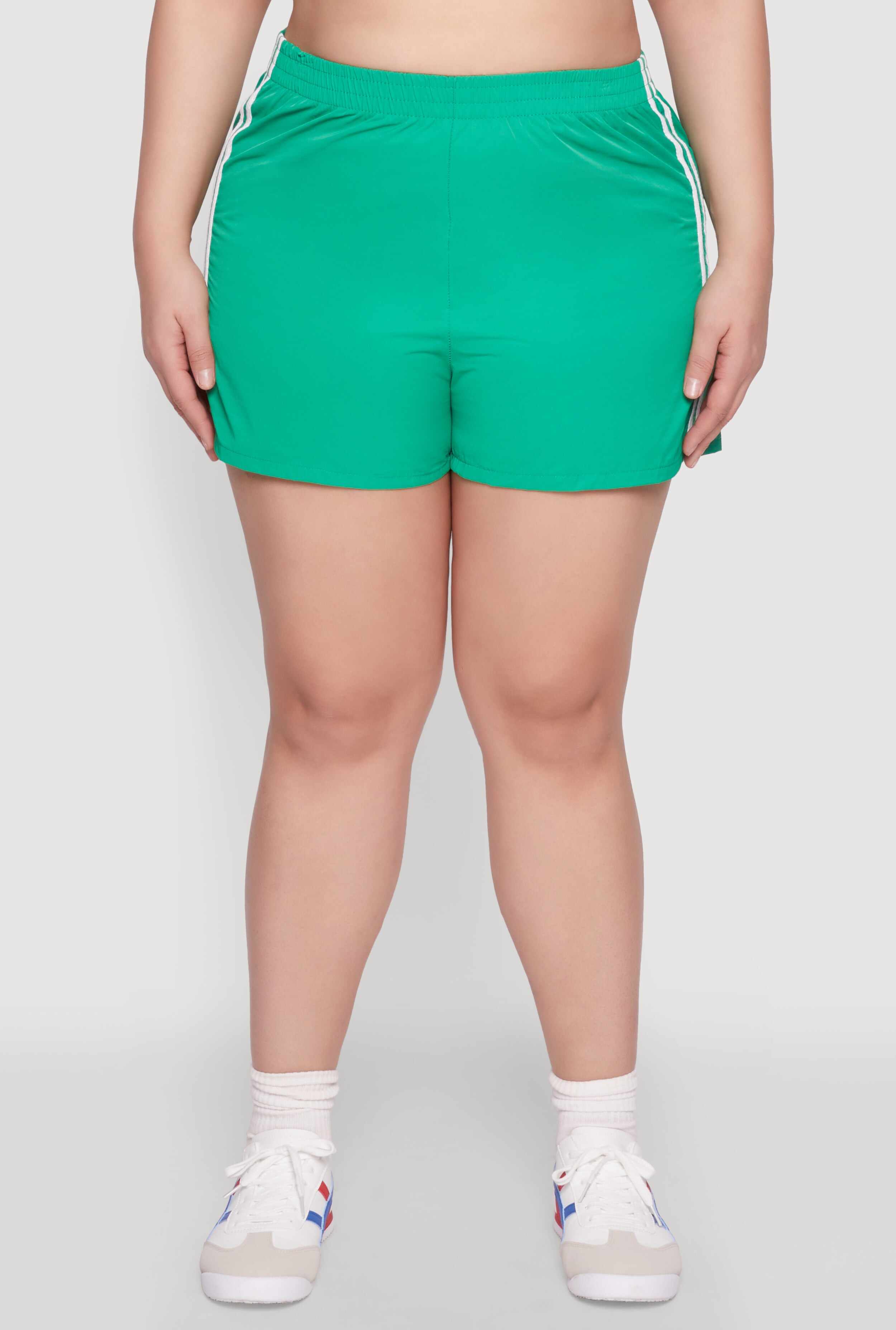 Plus Size Almost Famous Varsity Stripe Shorts