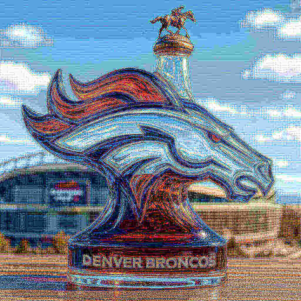 Denver Broncos whiskey bottle