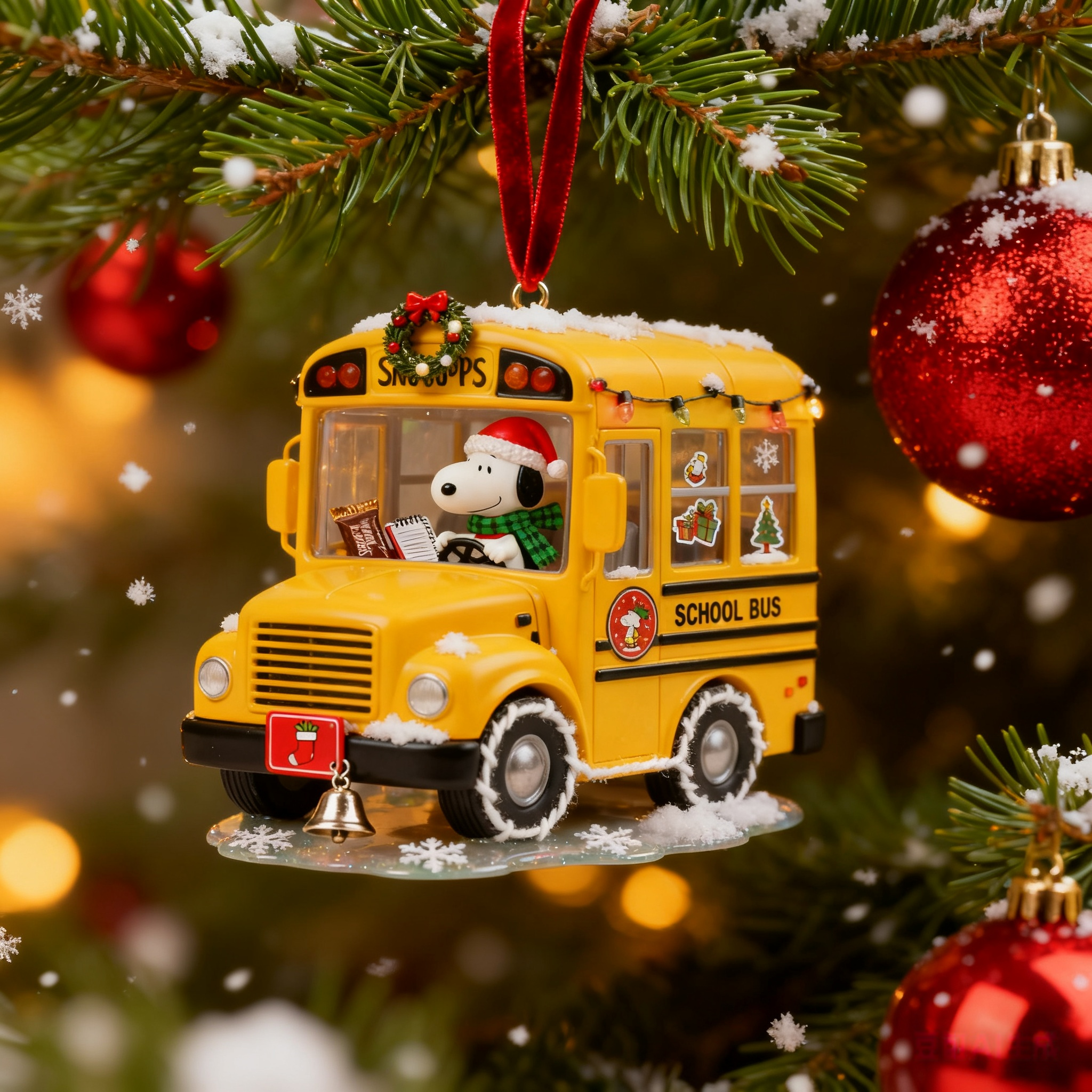 🎅Snoop Christmas School Bus Ornament