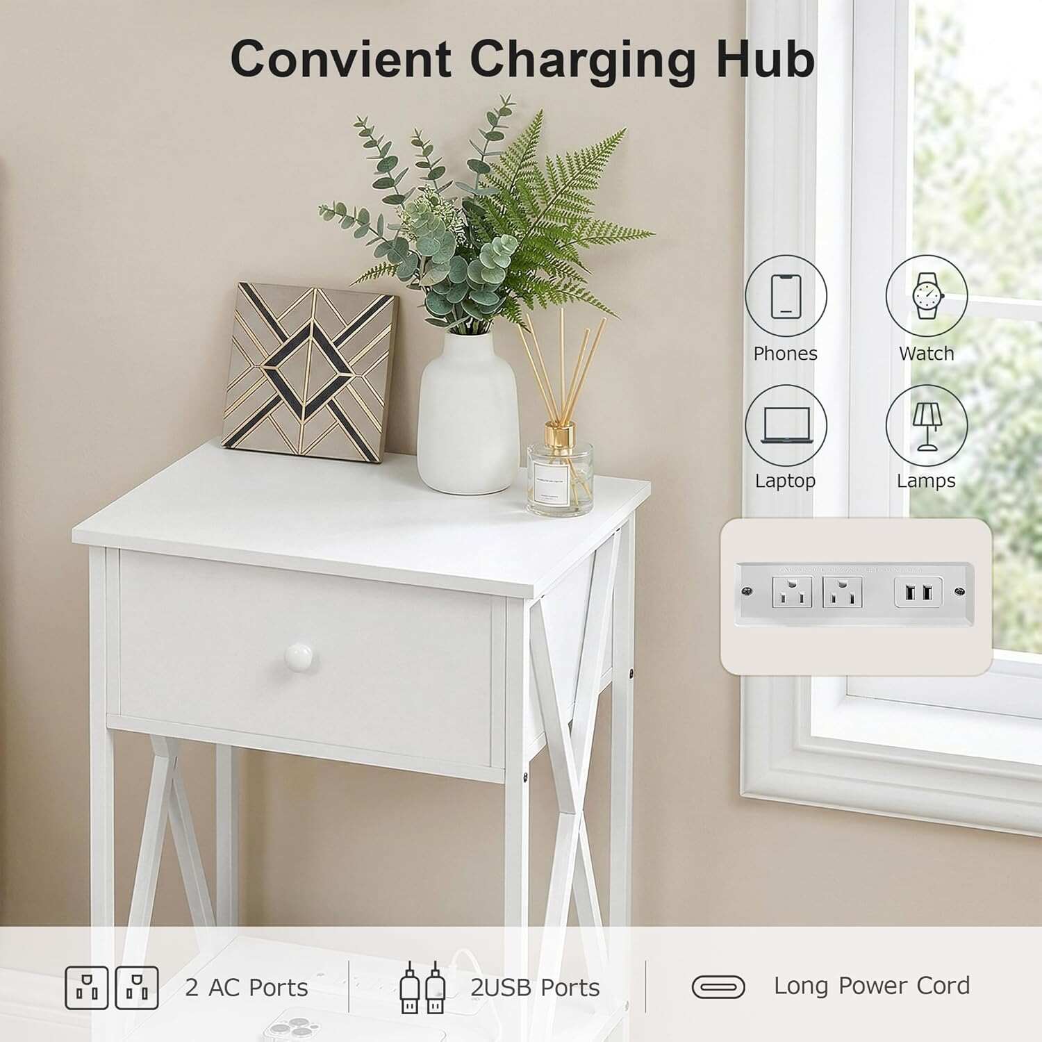 VECELO Nightstand Set of 2