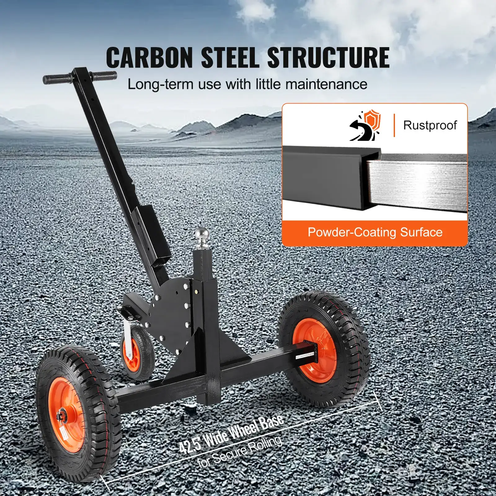 Trailer Dolly, Max. 15000lbs Towing Capacity, 2 in 1 Trailer Mover with 22'' / 26'' Height & 2'' Ball, 16'' Pneumatic Tires & Universal Wheel, for Moving Car RV