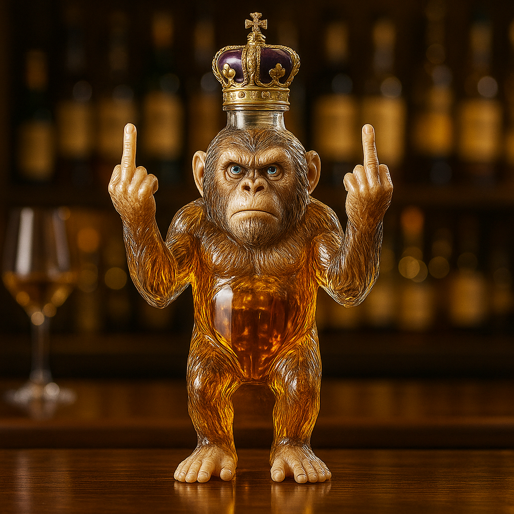 Funny Middle Finger Bigfoot Whiskey Bottle