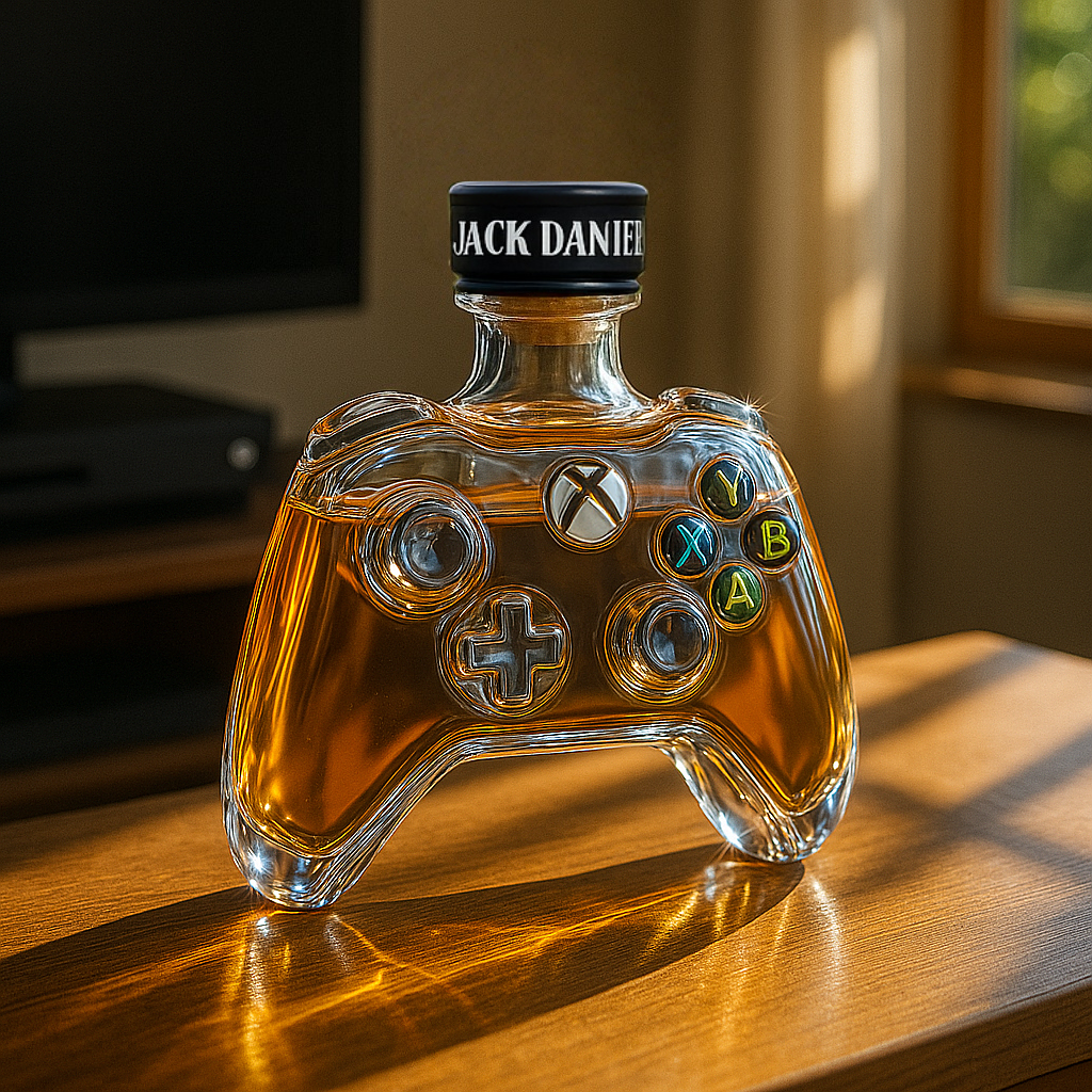 Xbox game controller whiskey bottle