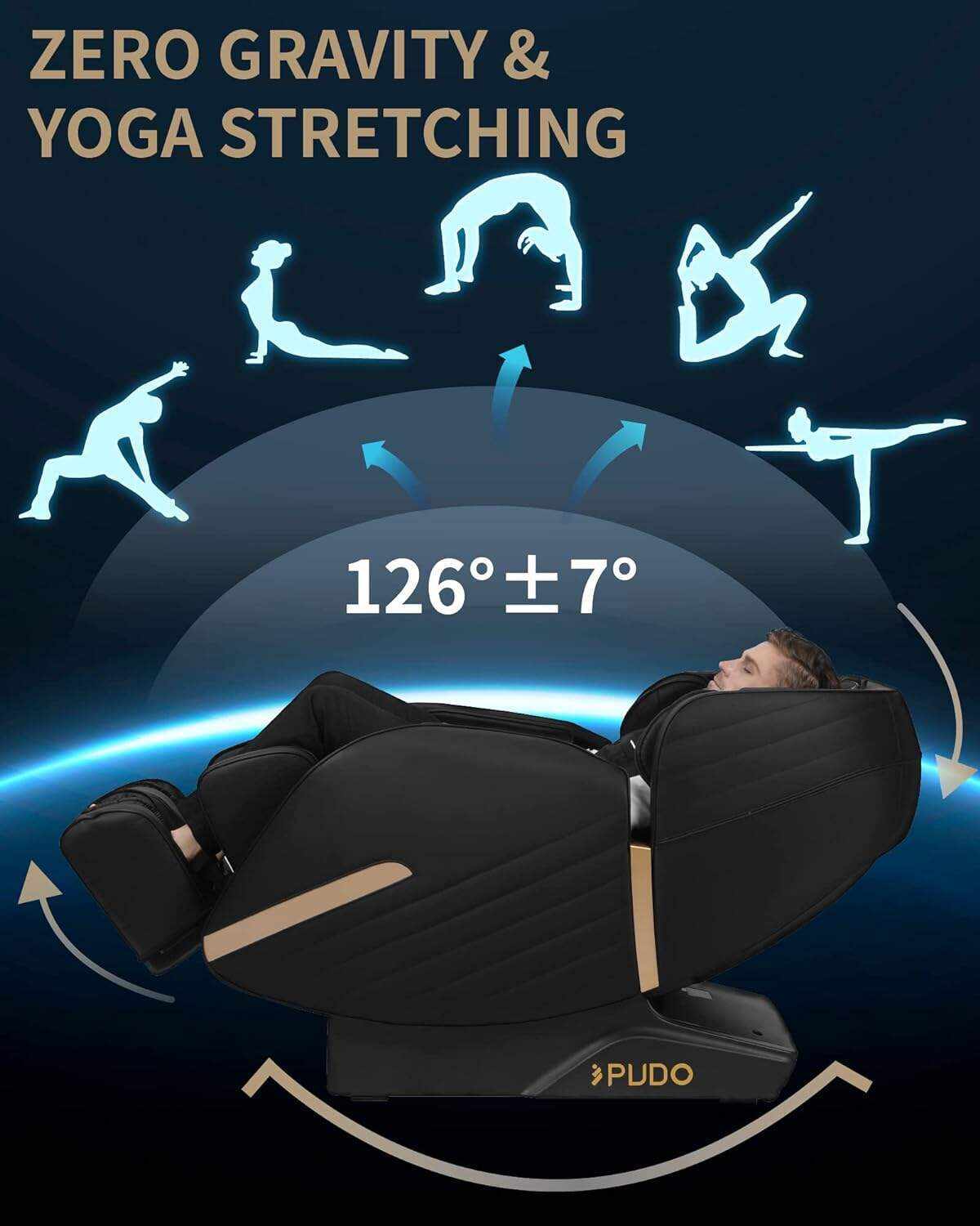 PUDO 2023 4D Massage Chair Full Body | Zero Gravity Shiatsu Massage Chairs Recliner with AI Voice with Heated SL Track Bluetooth Speaker Airbag Yoga Stretch, Foot Roller Auto Legrest (Beige)