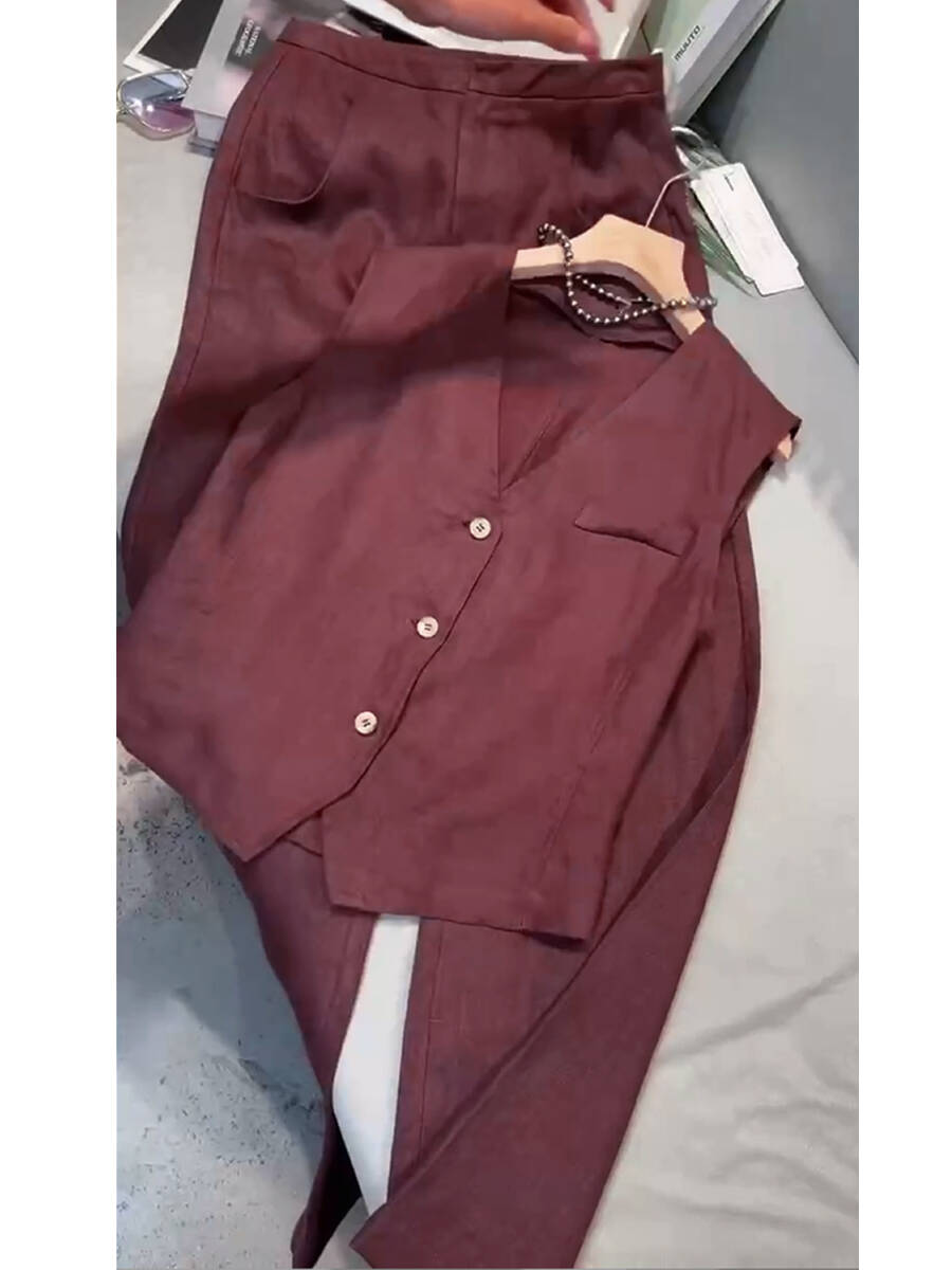 🔥Summer Arrivals🌟Women's Cotton And Linen Casual Vest and Pants Set