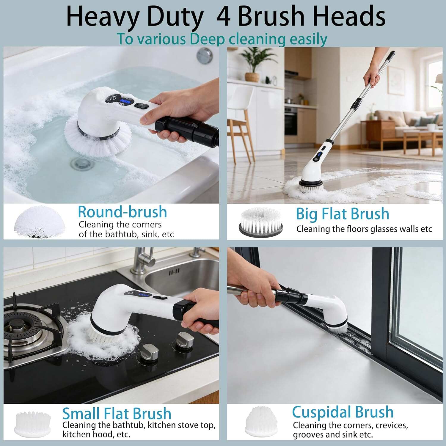 Electric Spin Scrubber Shower Cleaner Brush
