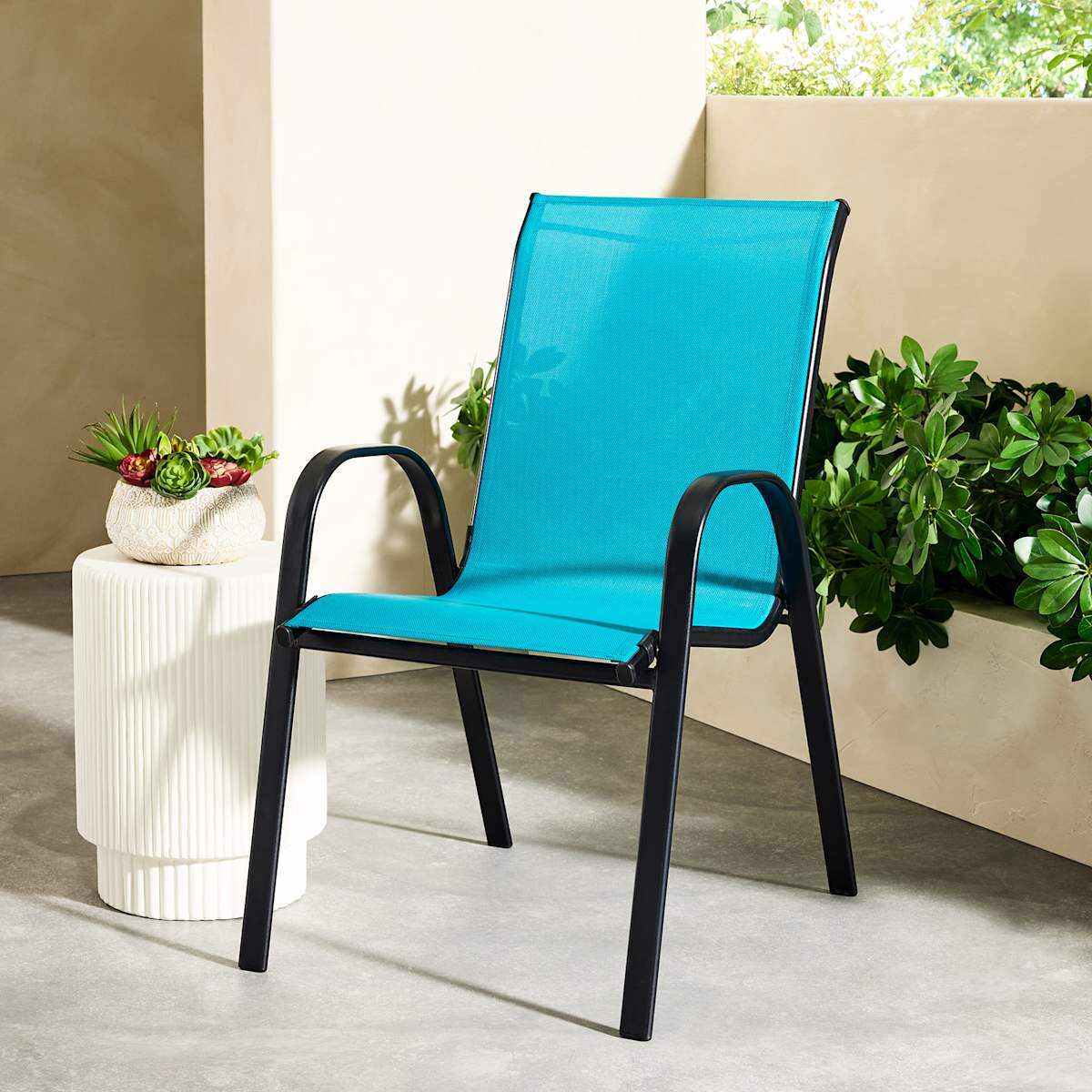 Stackable Sling Patio Chair, Teal