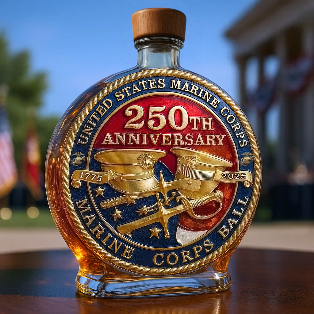 United States Marine Corps 250th Anniversary Commemorative Whiskey Bottle