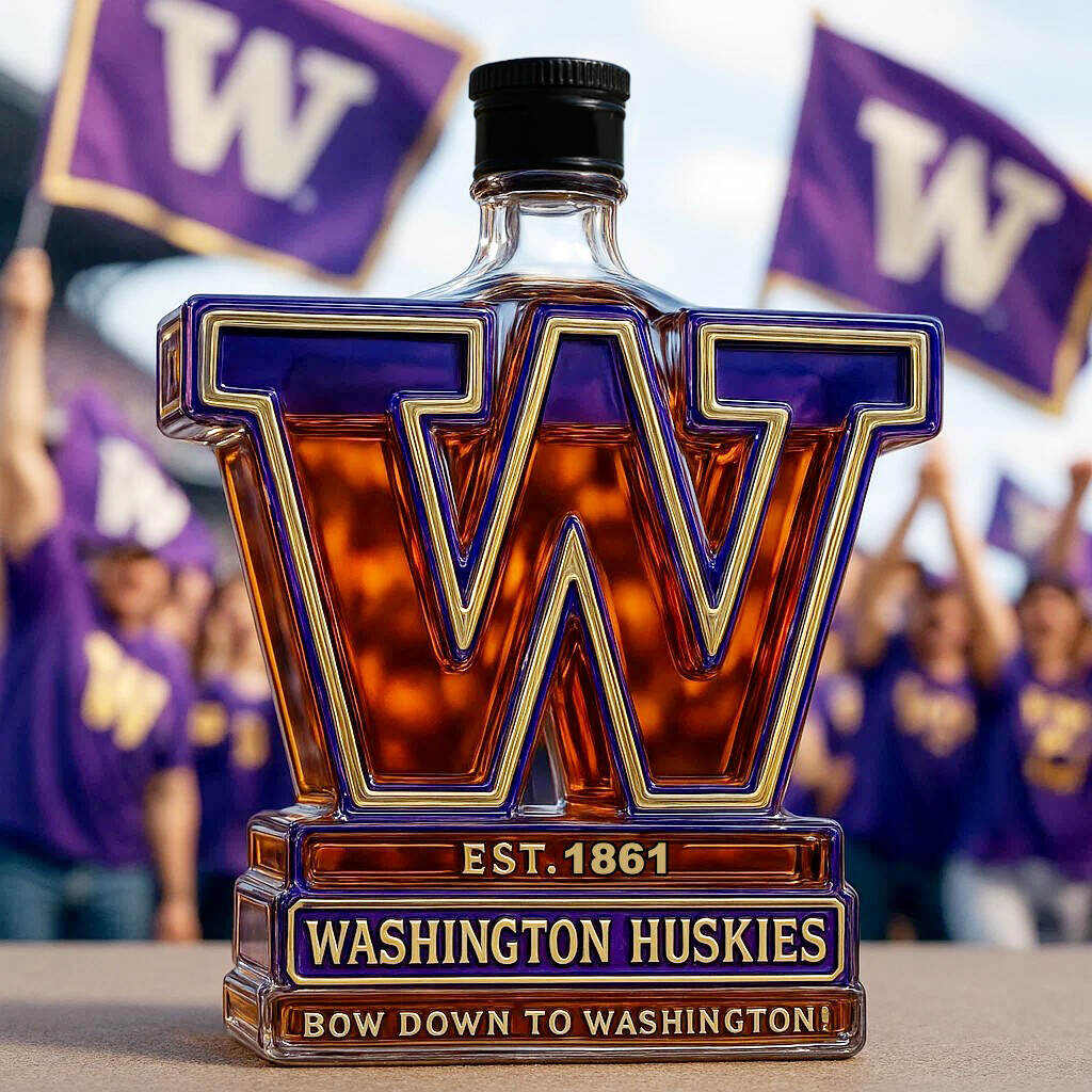 UW Washington Huskies Limited Edition Whiskey Bottle