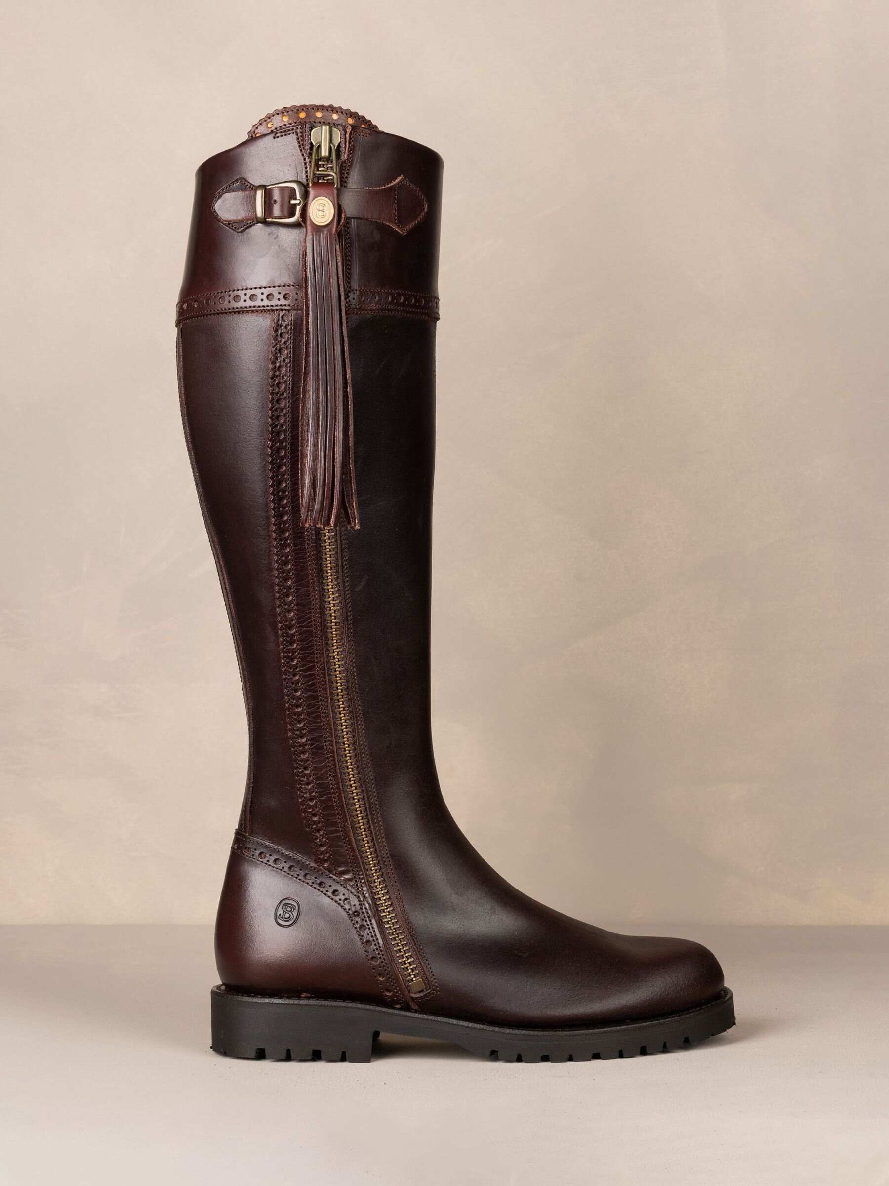 The Spanish Boot Company Brown Tall Tread Sole Spanish Riding Boots