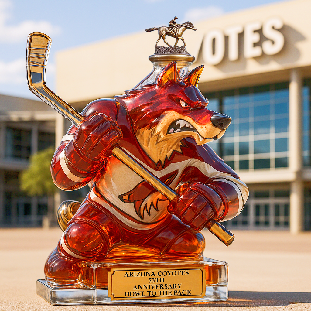 Arizona Coyotes Anniversary Whiskey Bottle