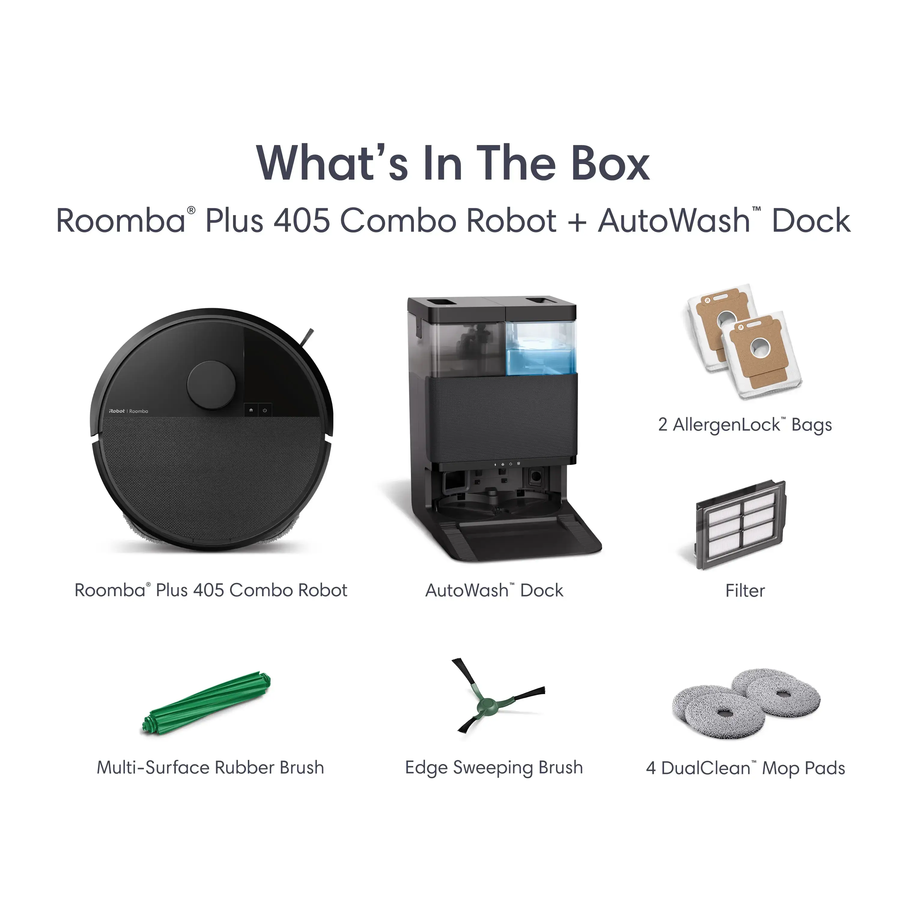 GoodfindDeals Plus 405 Robot Vacuum & Mop, Auto Wash Dock, Strong Suction