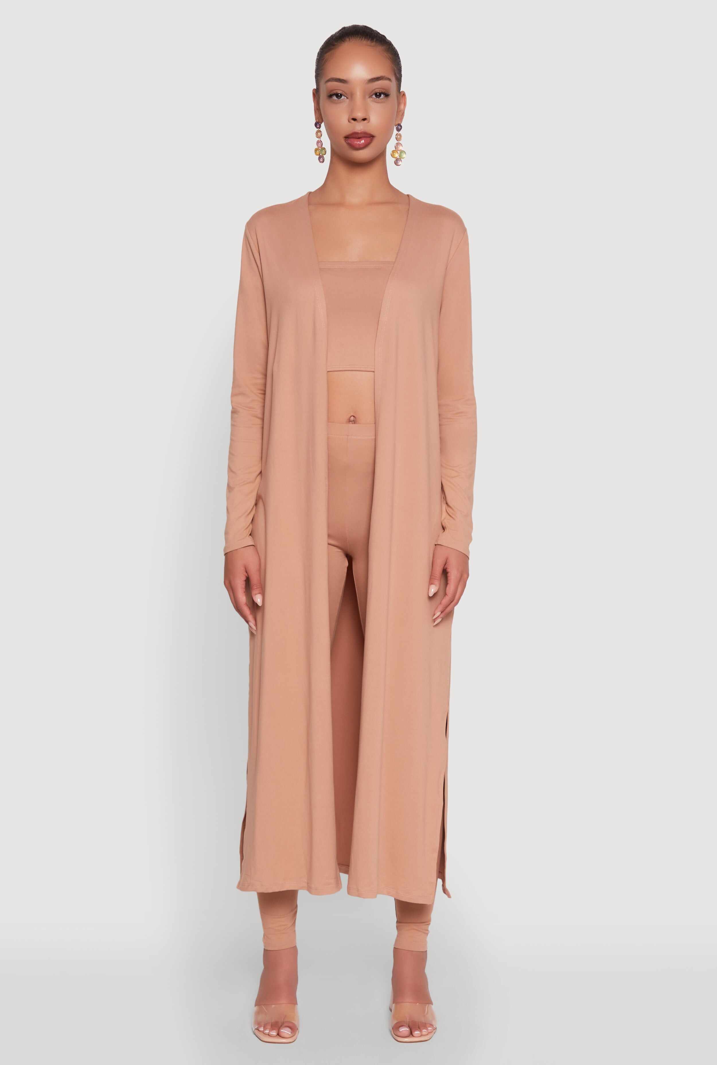 Long Sleeve Side Slit Maxi Duster