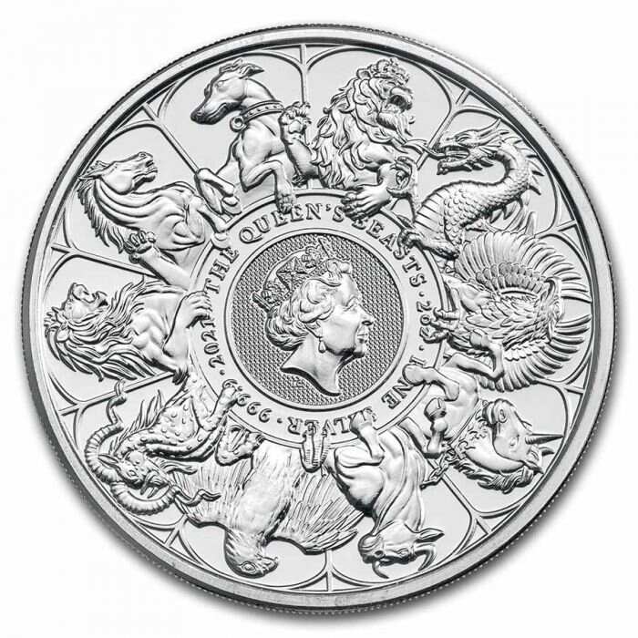 2021 30g Great Britain Queen's Beasts Completer .999 Silver Proof Coin NGC FDI PF69