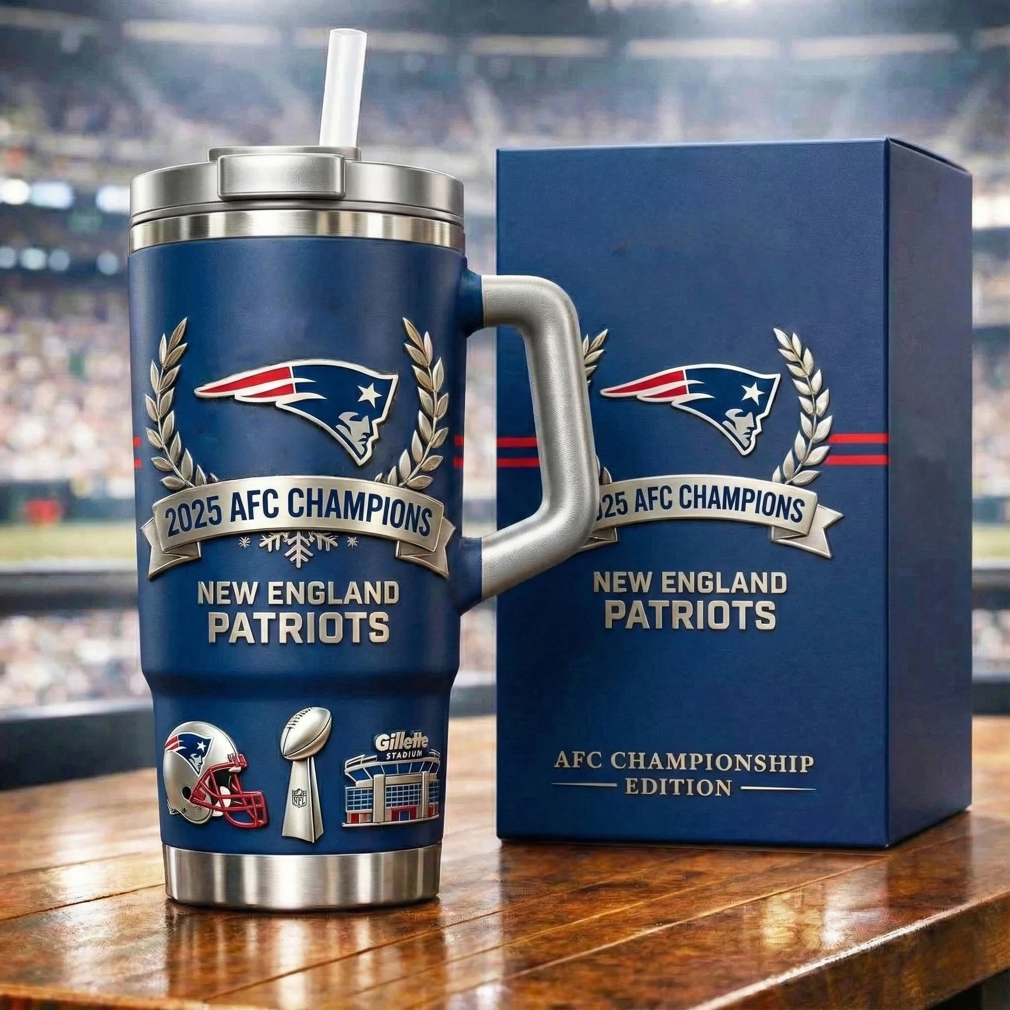 2025 AFC Champions — New England Patriots Victory Tumbler