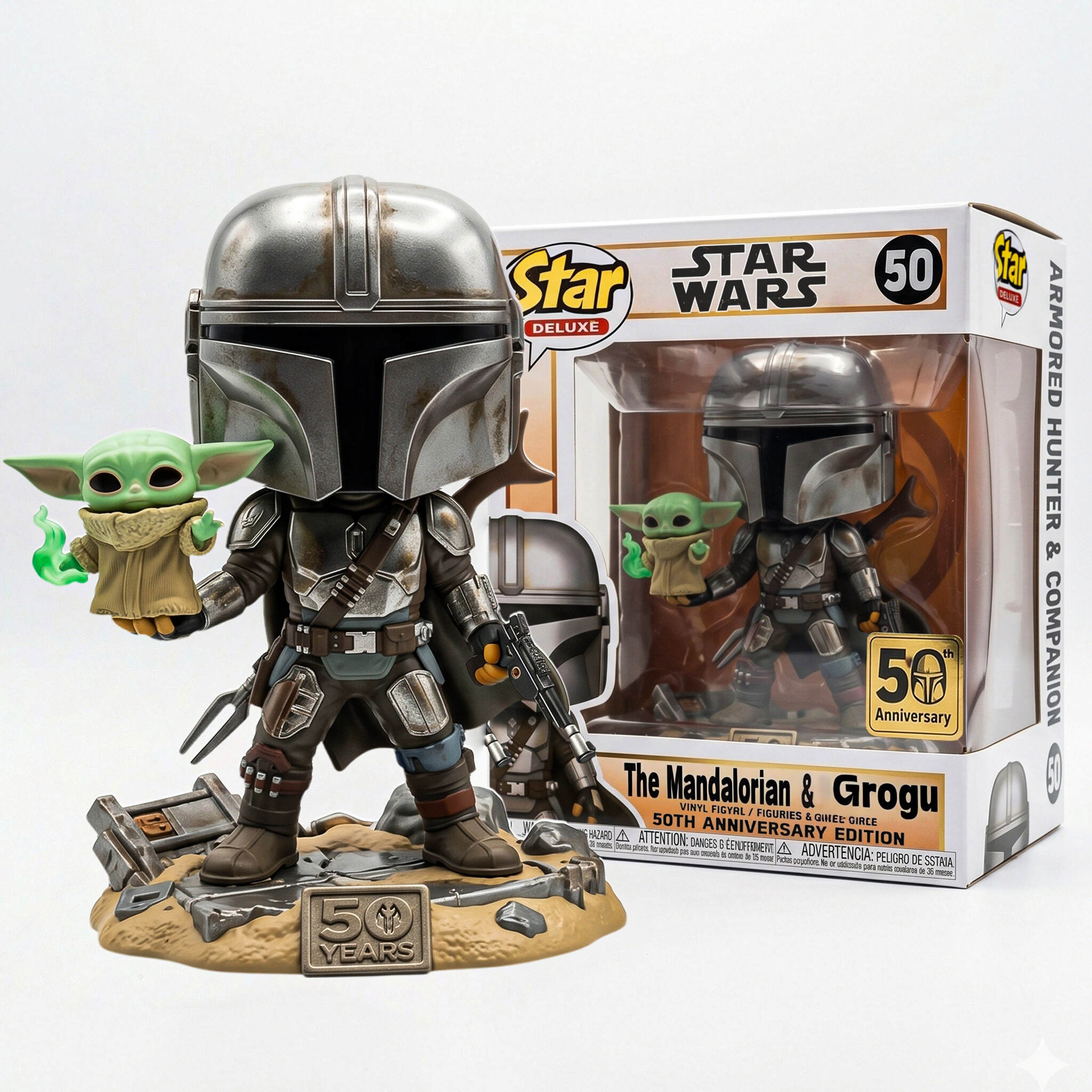 🪐Star Wars 50th Anniversary The Mandalorian & Grogu Funko Figure!✨