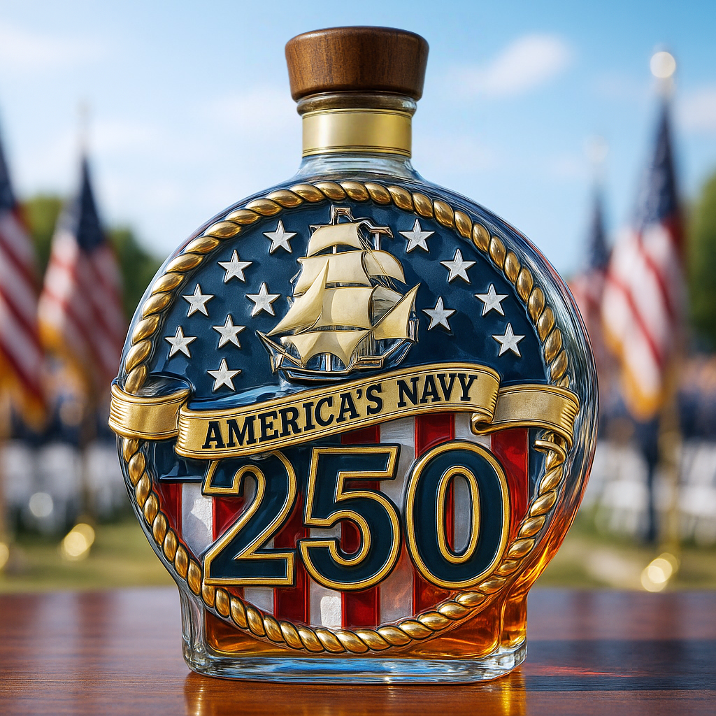 America’s Navy 250th Anniversary Commemorative Whiskey Bottle