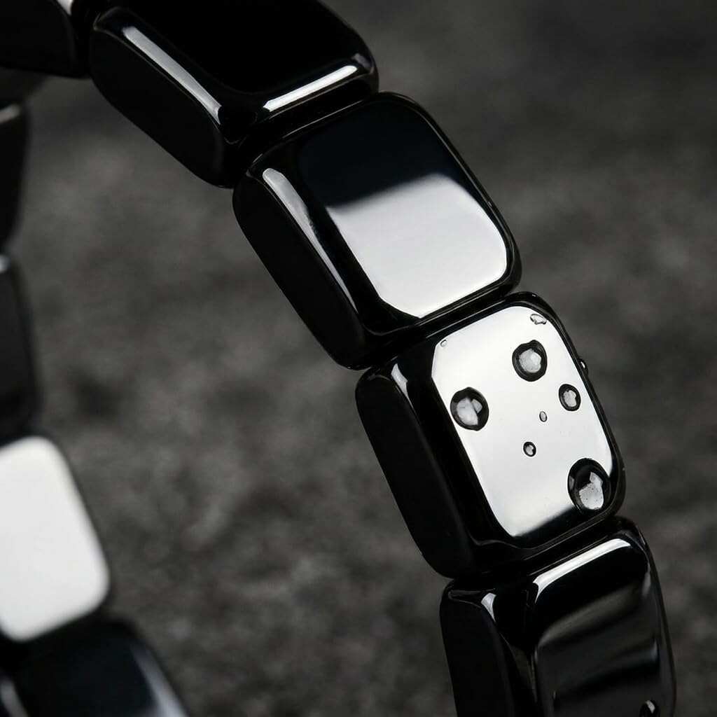Hematite Beaded Bracelet for Men, 8mm Polished Stones, Adjustable 7.5-8.5 Inch, Men's Bracelets Stone Accessory