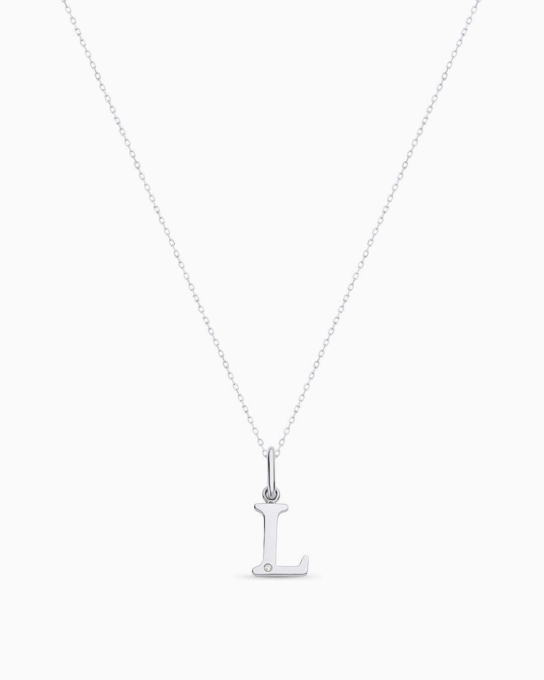 Diamond Vintage Alphabet Charm Necklace