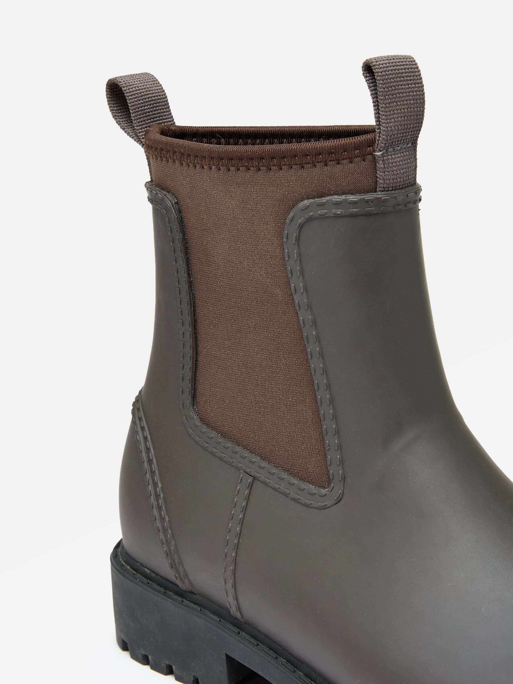 Oakfield Chocolate Brown Short Neoprene-Lined Ankle Wellies