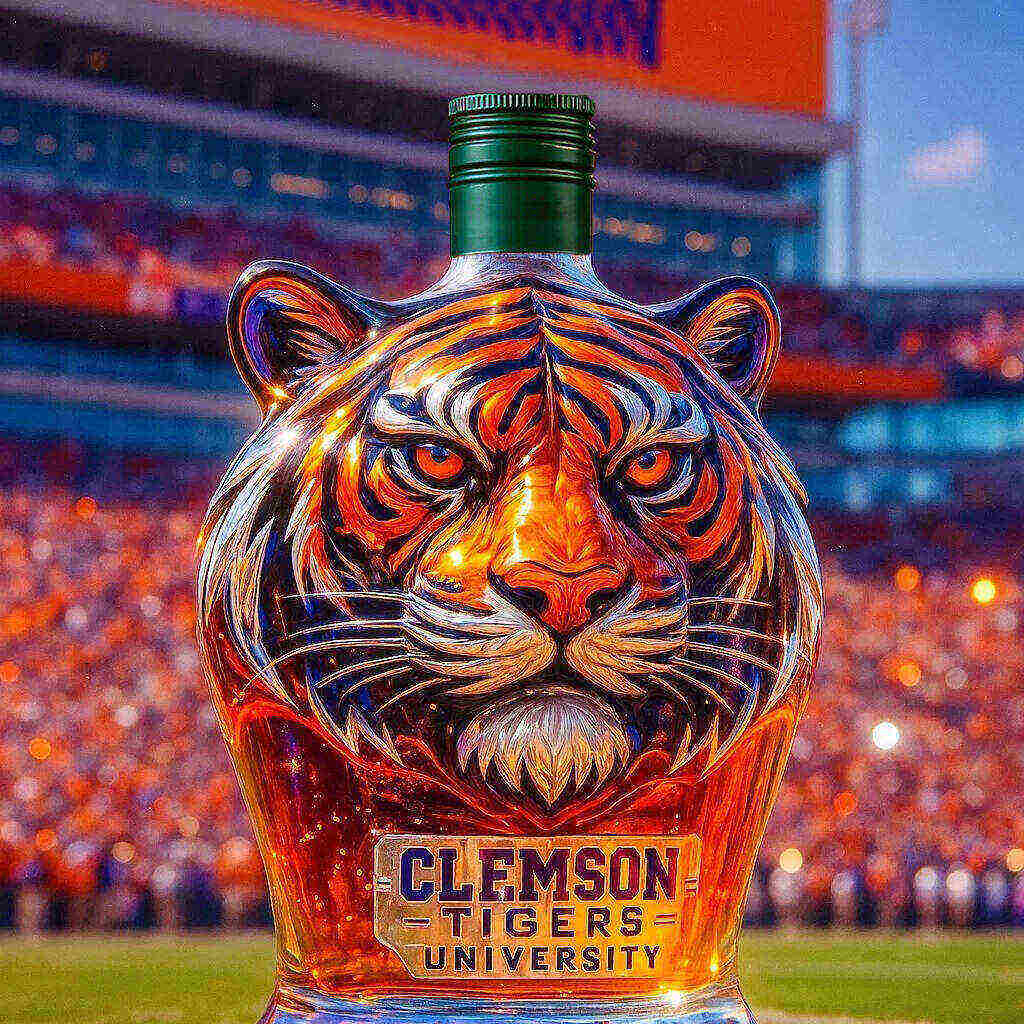 Clemson Tigers Whiskey Bottle