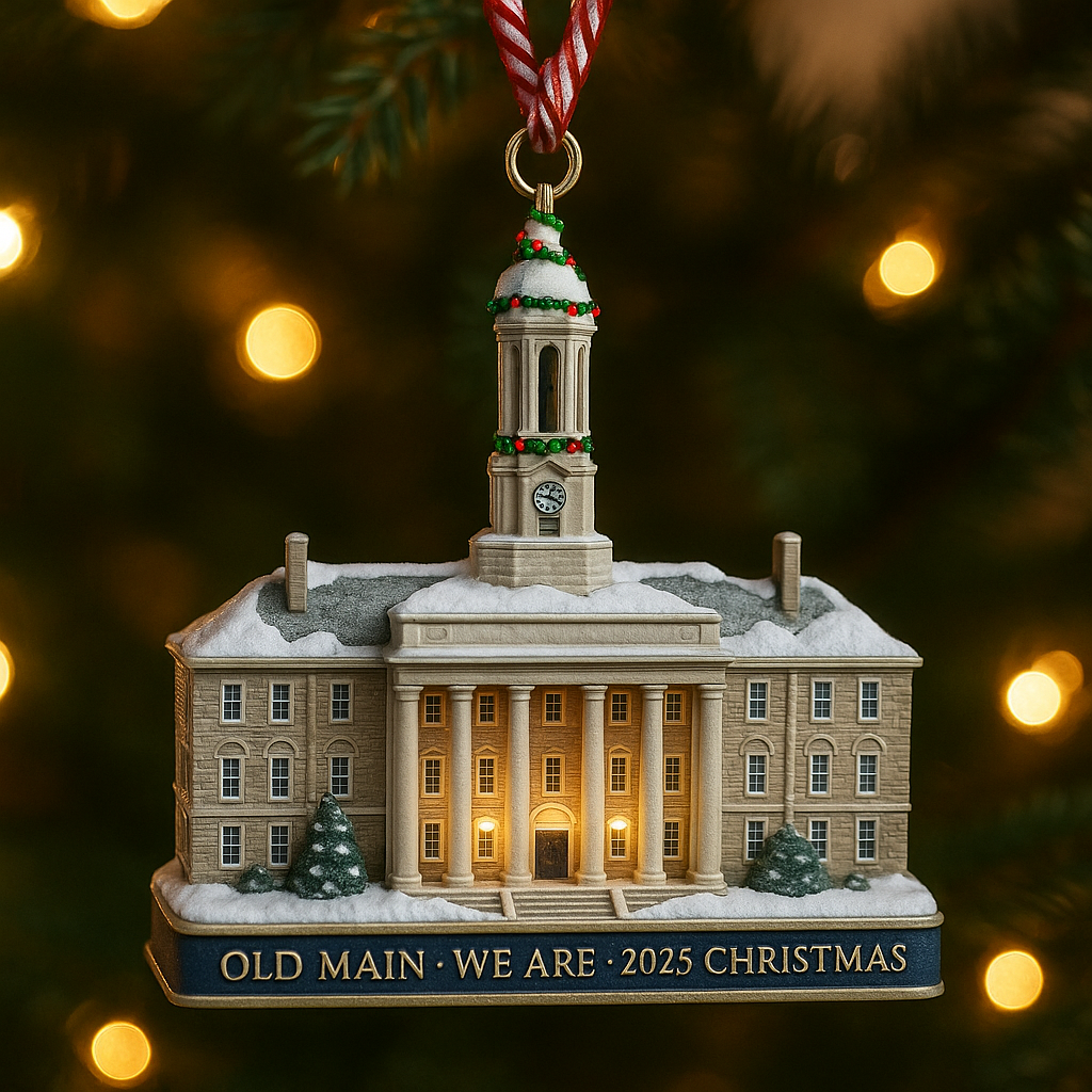 Penn State 2025 Holiday Keepsake Ornaments (Old Main · Nittany Lion · Beaver Stadium)