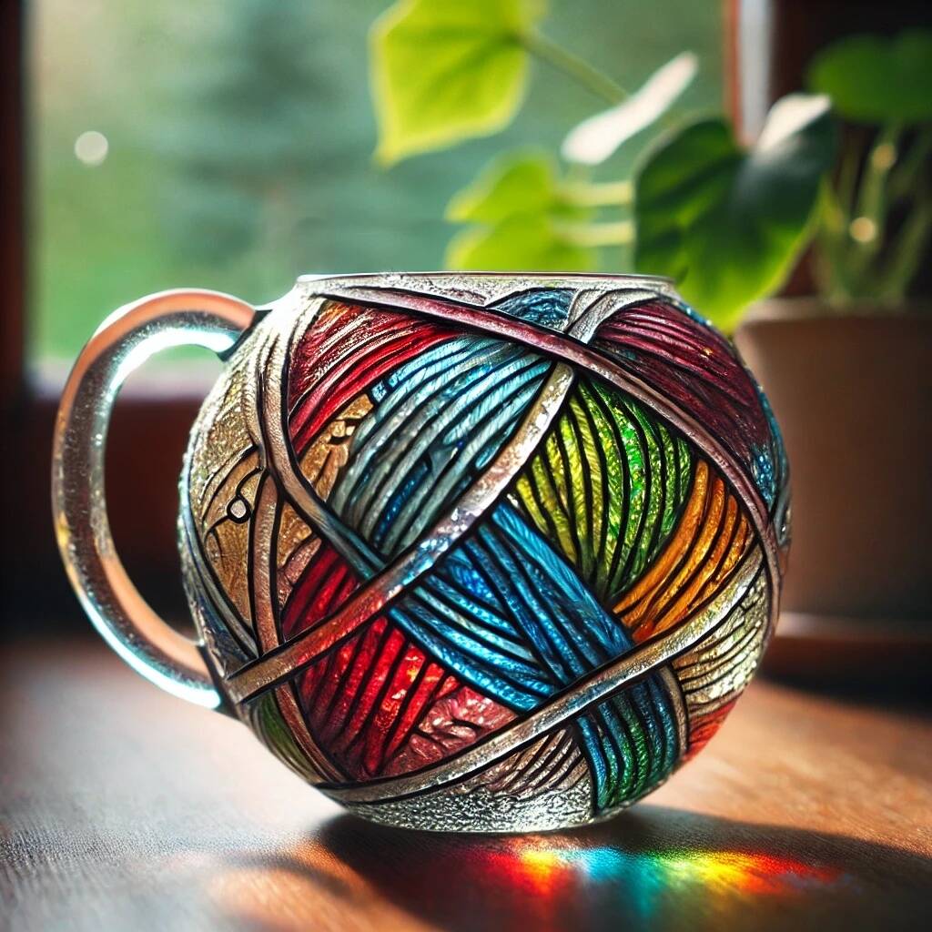 Painted Yarn Ball Mug