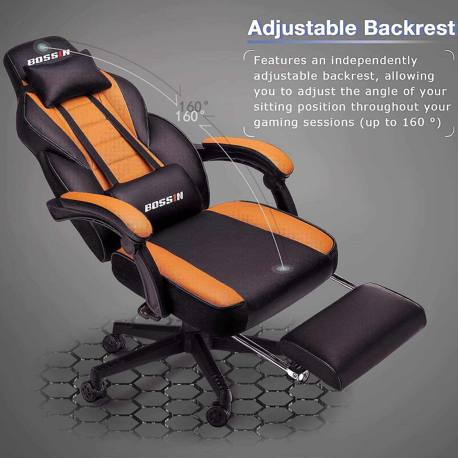 LEMBERI Video Game Chairs with footrest,Gamer Chair for Adults,Big and Tall Gaming Chair 400lb Capacity,Gaming Chairs for Teens,Racing Style Gaming Computer Chair with Headrest and Lumbar Support