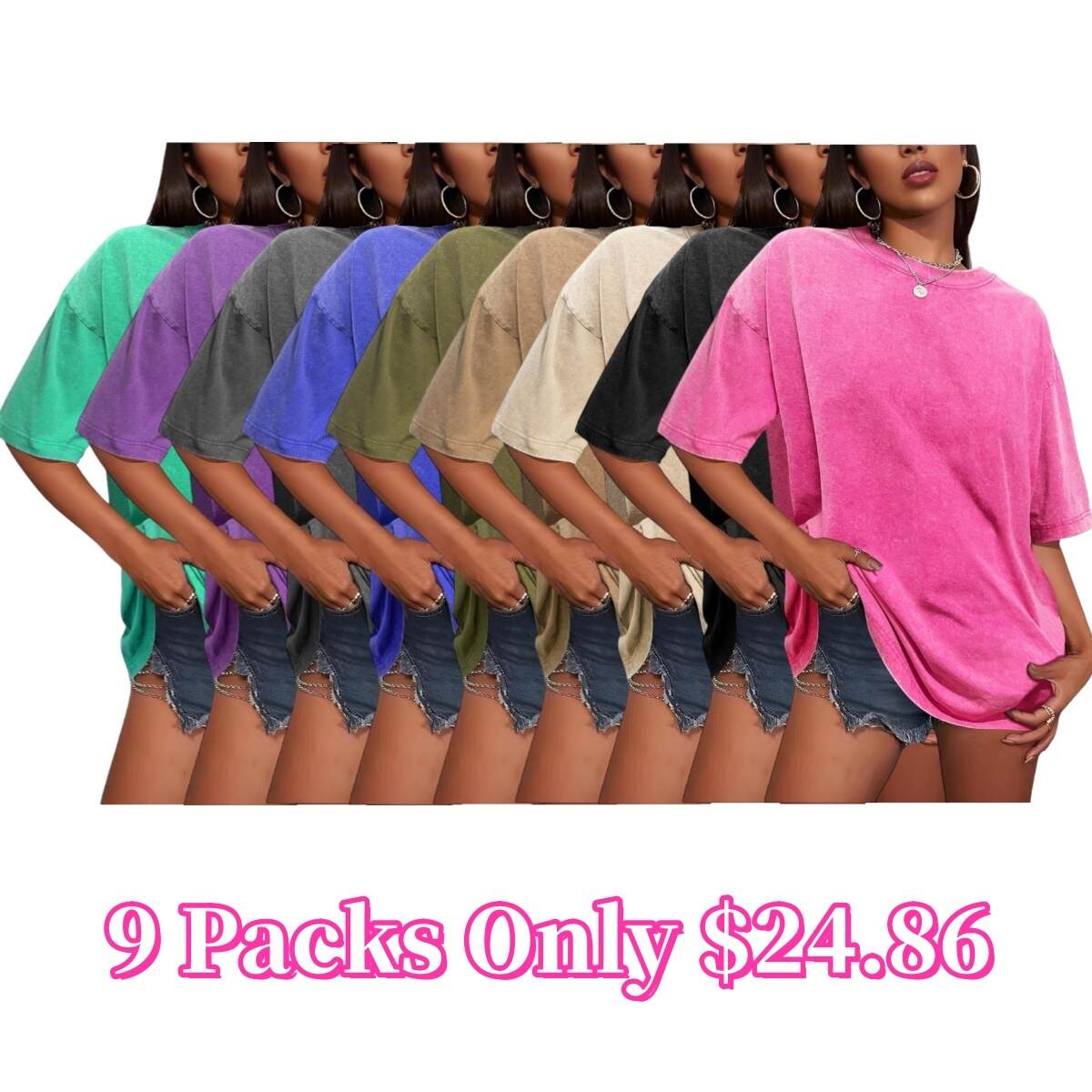 Women's Vintage Baggy Wash Cotton Tees