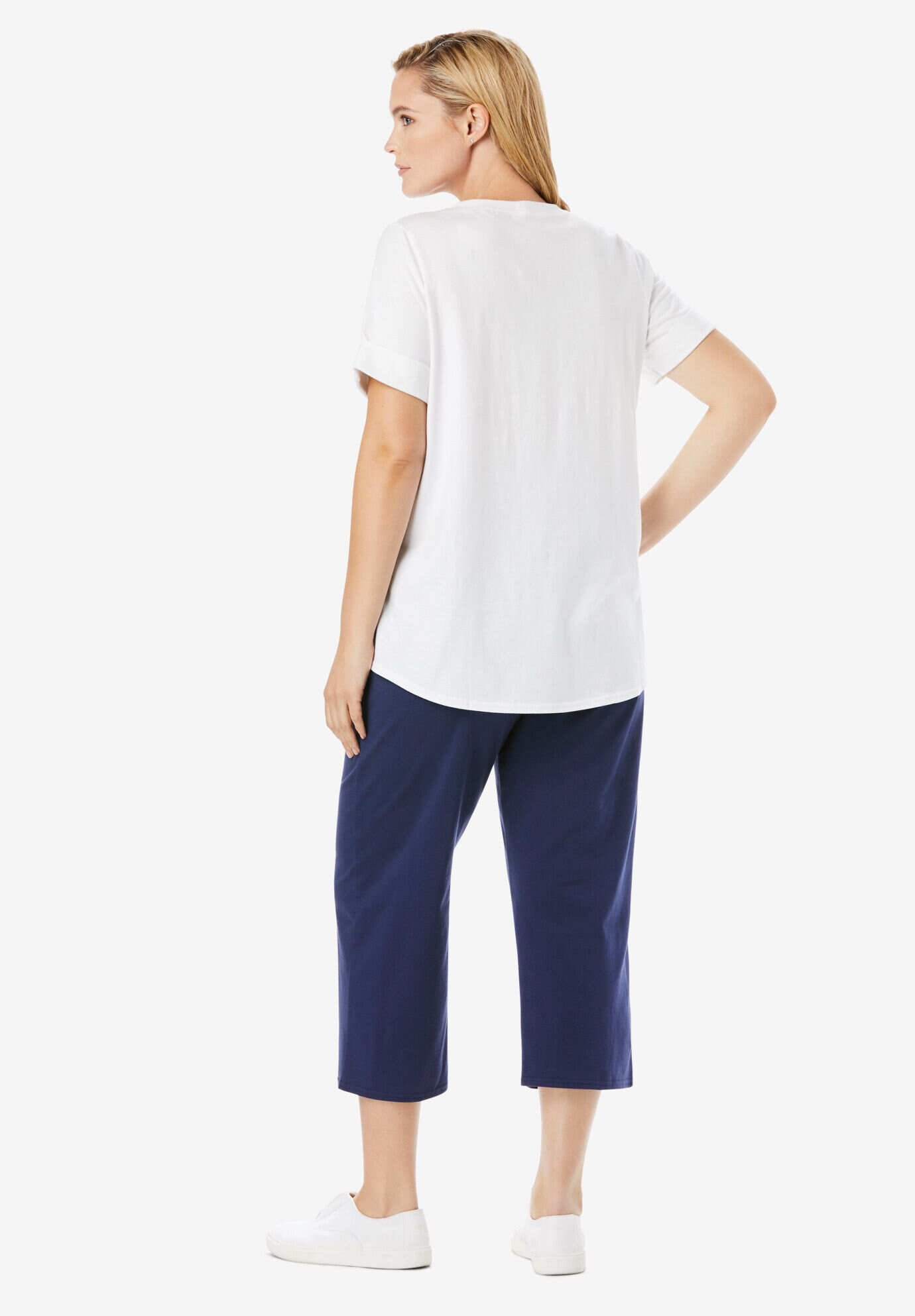 Two-Piece V-Neck Tunic & Capri Set