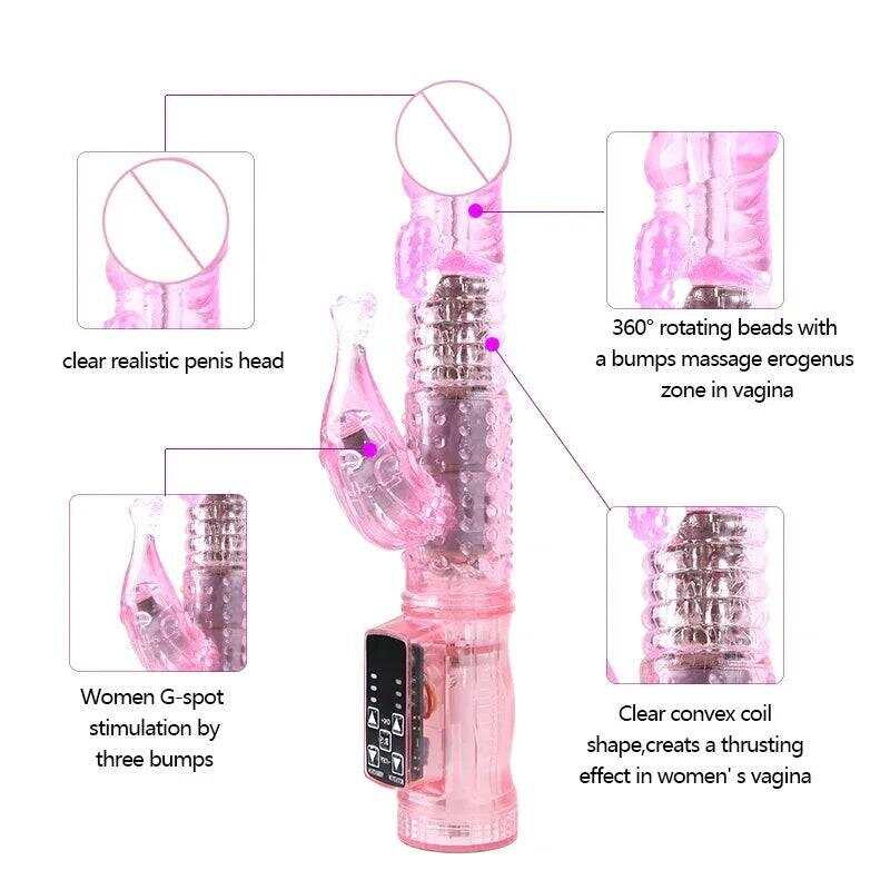 Powerful Thrusting Rabbit Vibrator – Realistic G-Spot & Clitoral Massager