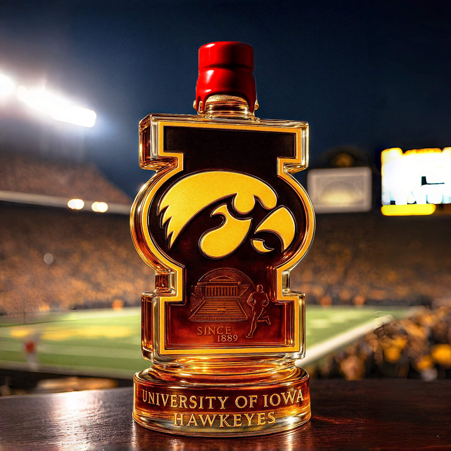University of Iowa Hawkeyes · Tribute Whiskey Bottle