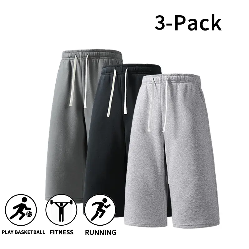 🔥Last Day 69% OFF ✨3-Pack Soft Stretch Wide Leg Capri Sweatpants