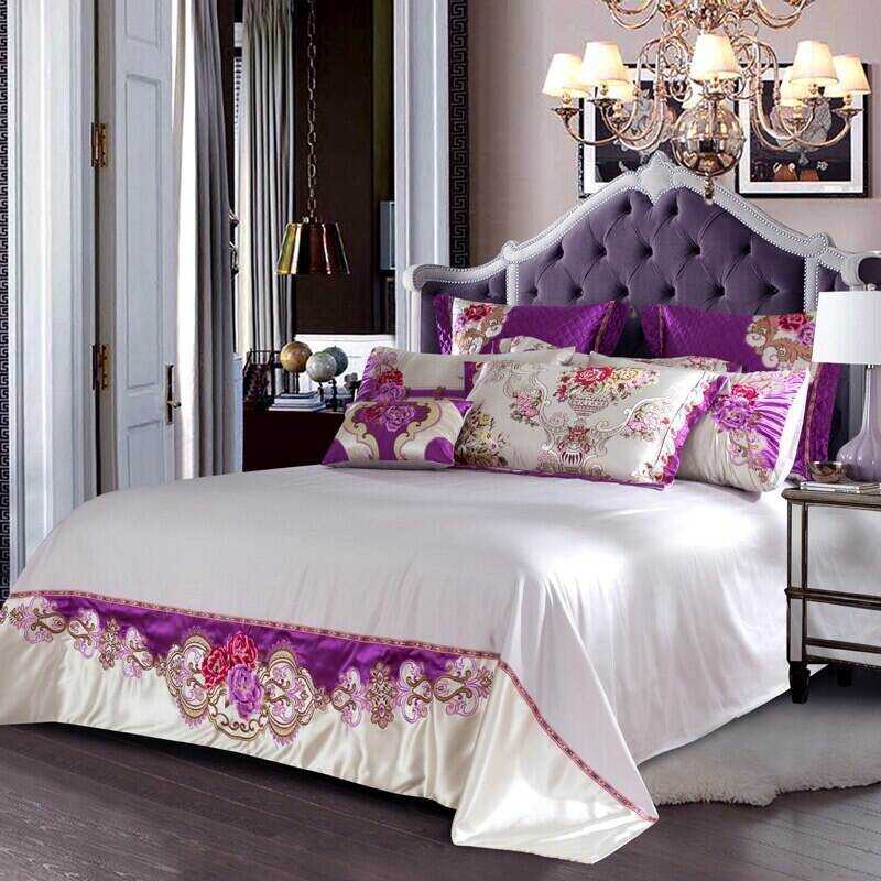 Kaleyra Silver Golden Silk Satin Cotton Duvet Cover Set
